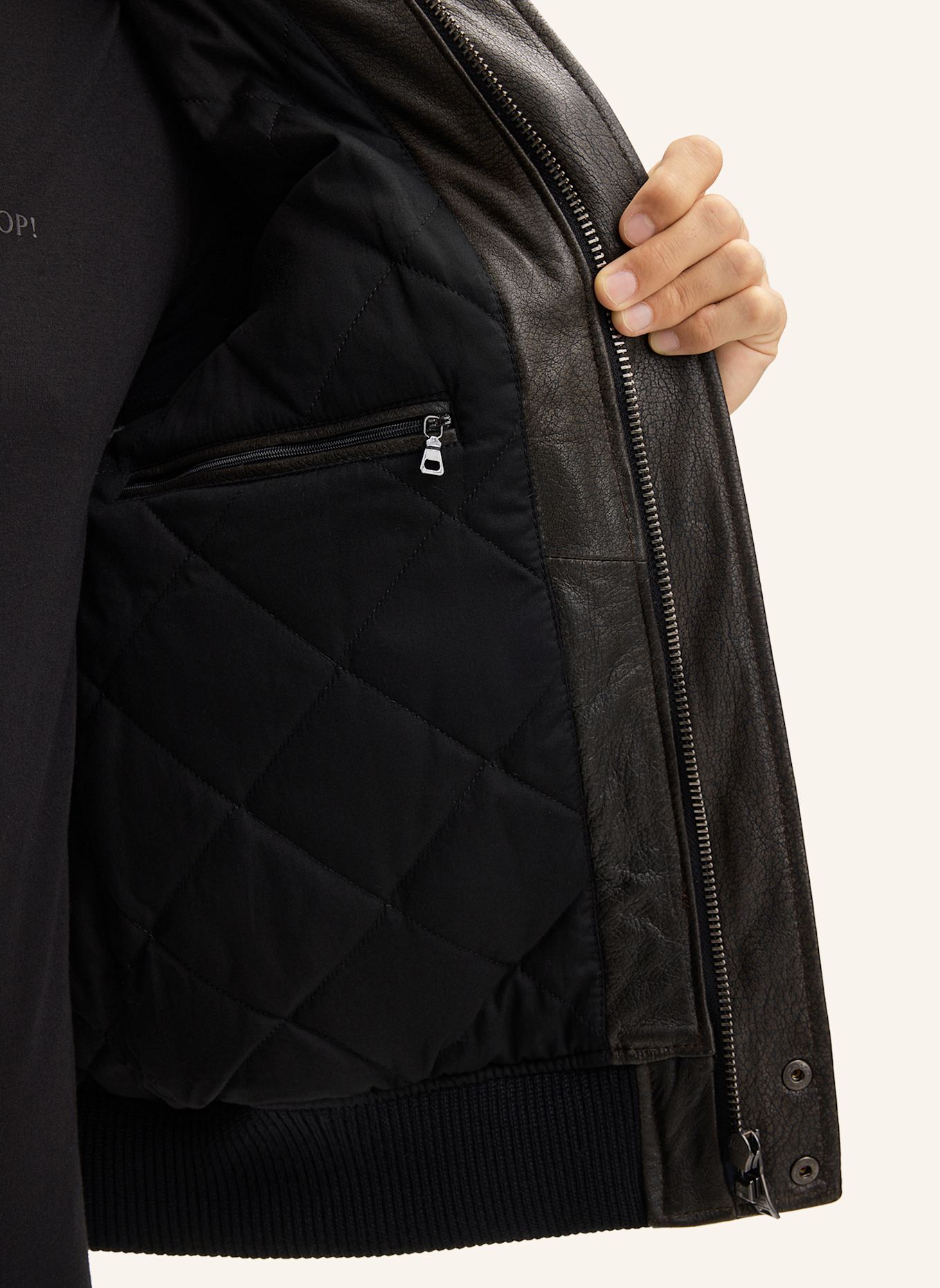 JOOP! JEANS Lederjacke: GRAU