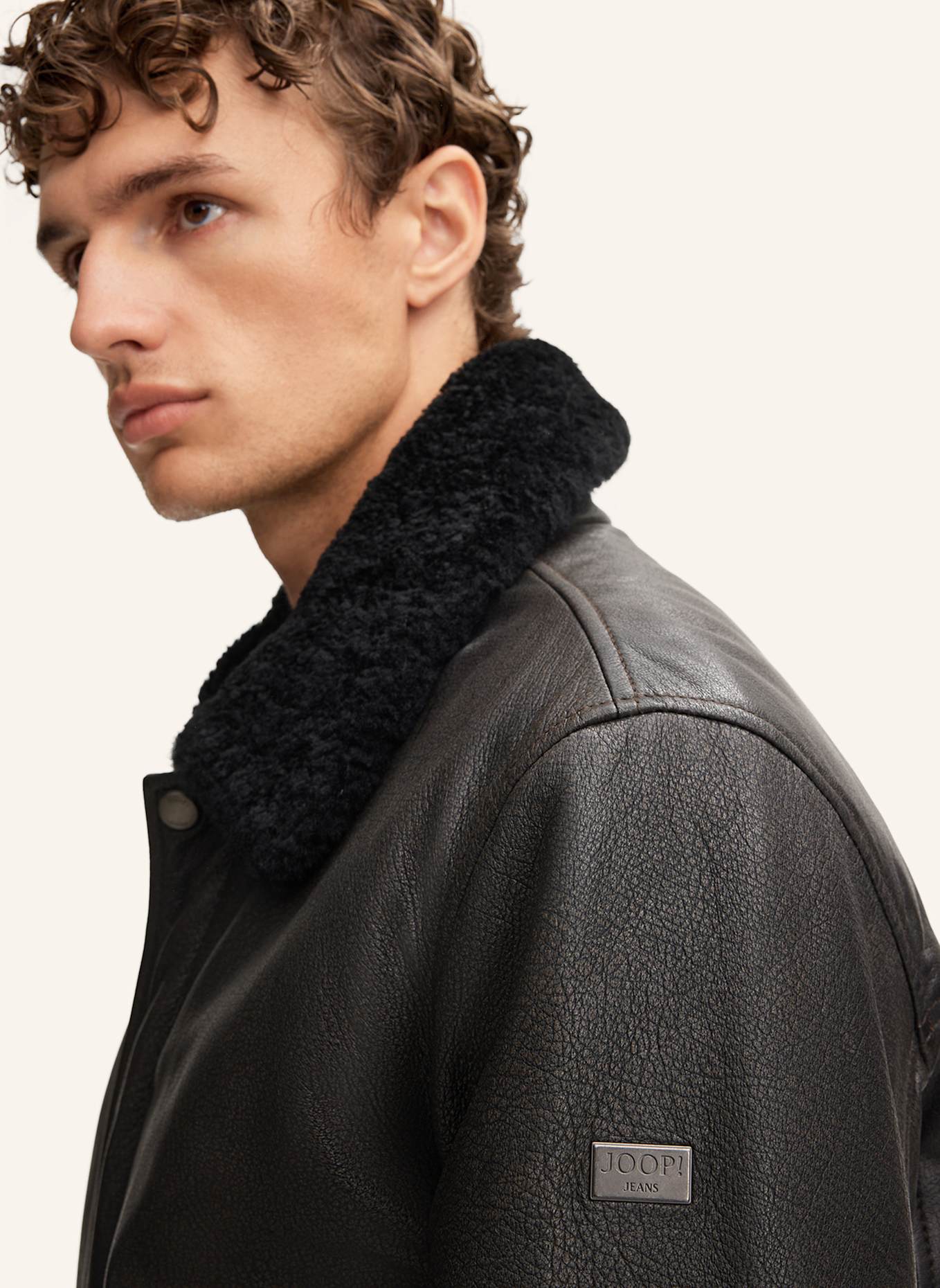 JOOP! JEANS Lederjacke: GRAU