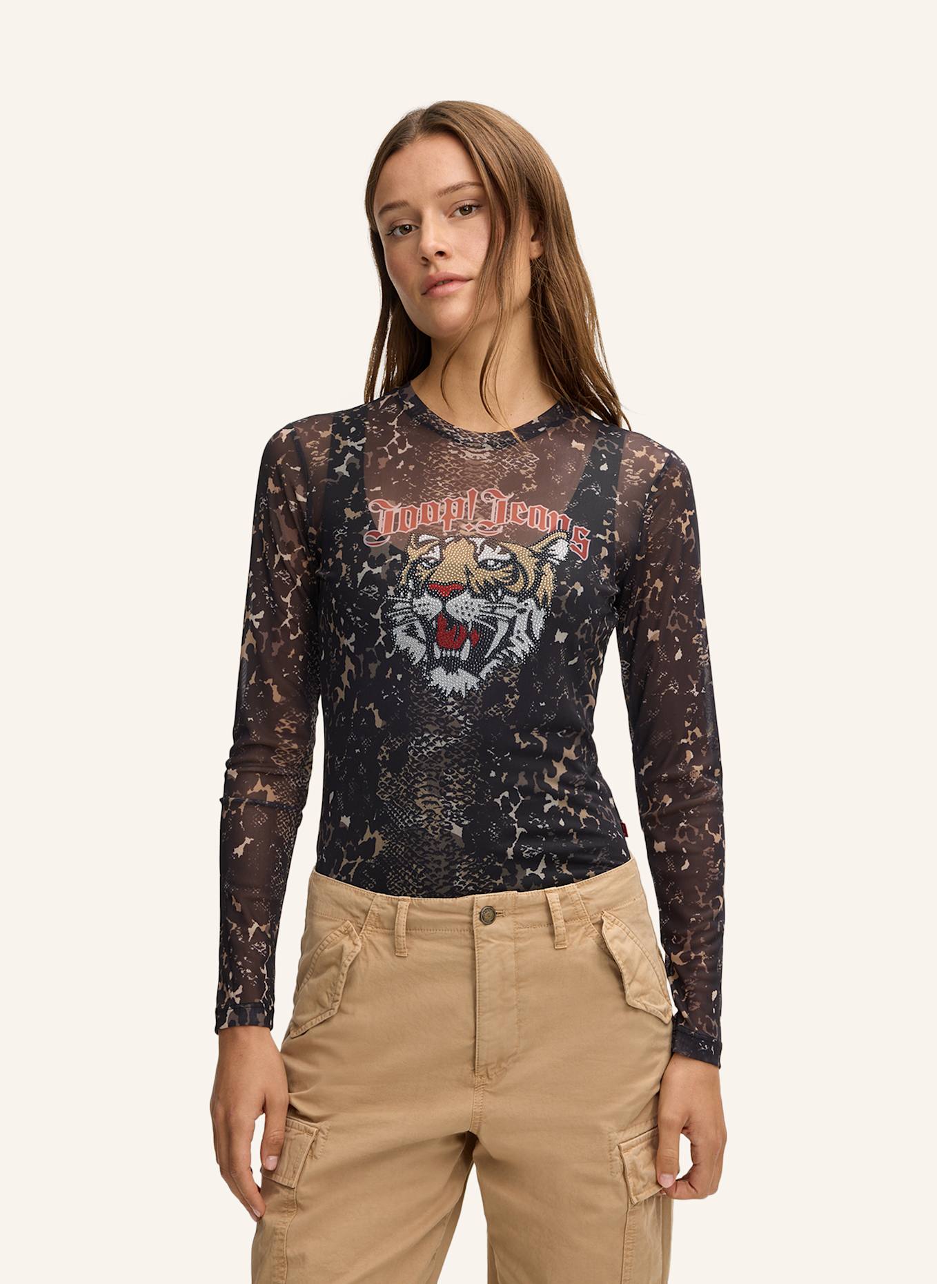 JOOP! JEANS Langarmshirt: BRAUN/ BEIGE