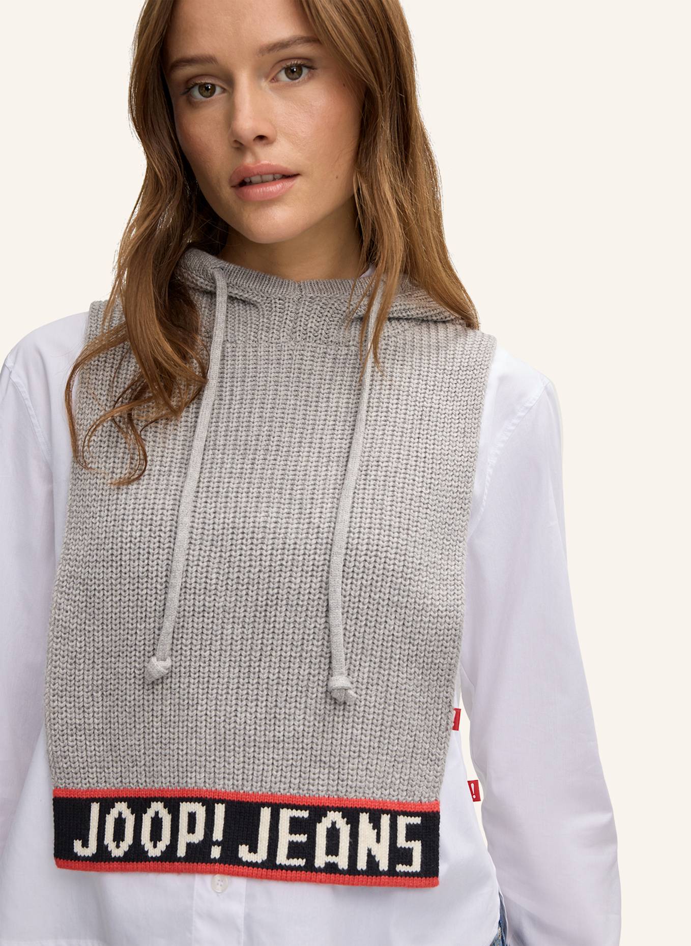 JOOP! JEANS Strick-Hoodie: HELLGRAU