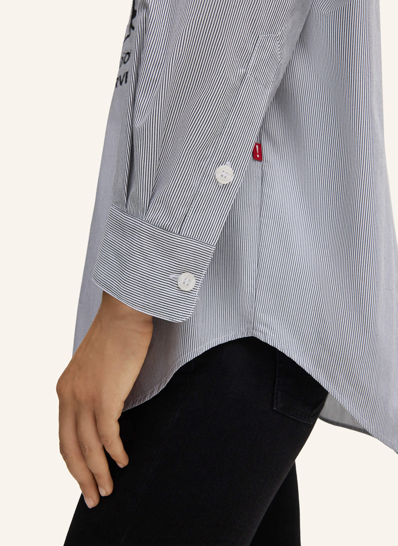 JOOP! JEANS Bluse: GRAU/ WEISS