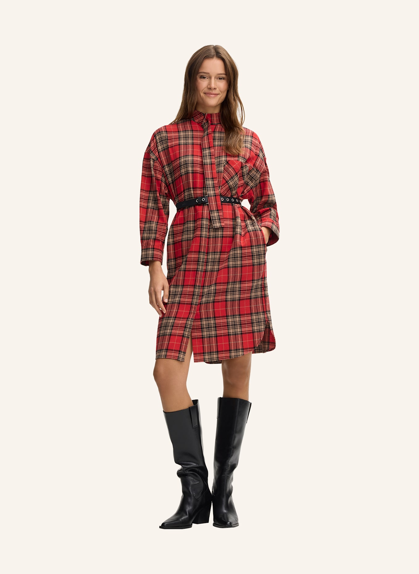 JOOP! JEANS Kleid: ROT/ SCHWARZ