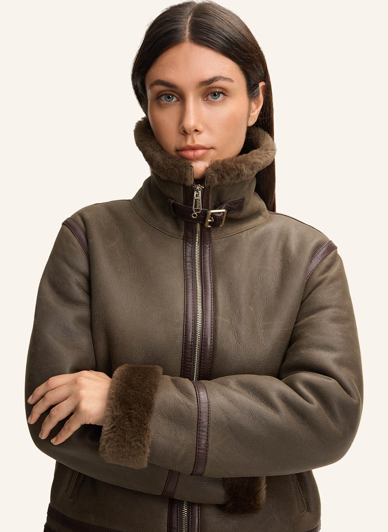 JOOP! Lammfelljacke: BRAUN