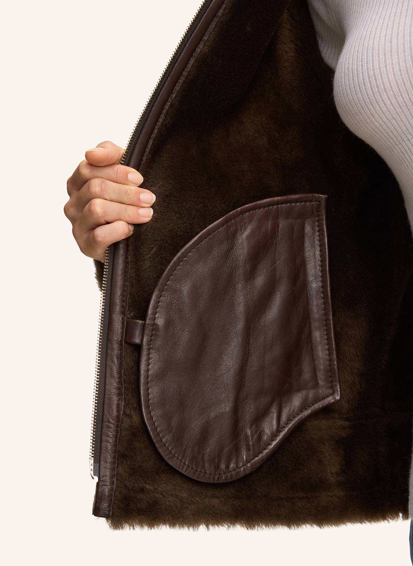 JOOP! Lammfelljacke: BRAUN