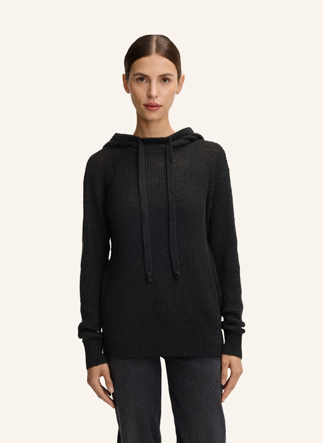 JOOP! JEANS Strick-Hoodie: SCHWARZ