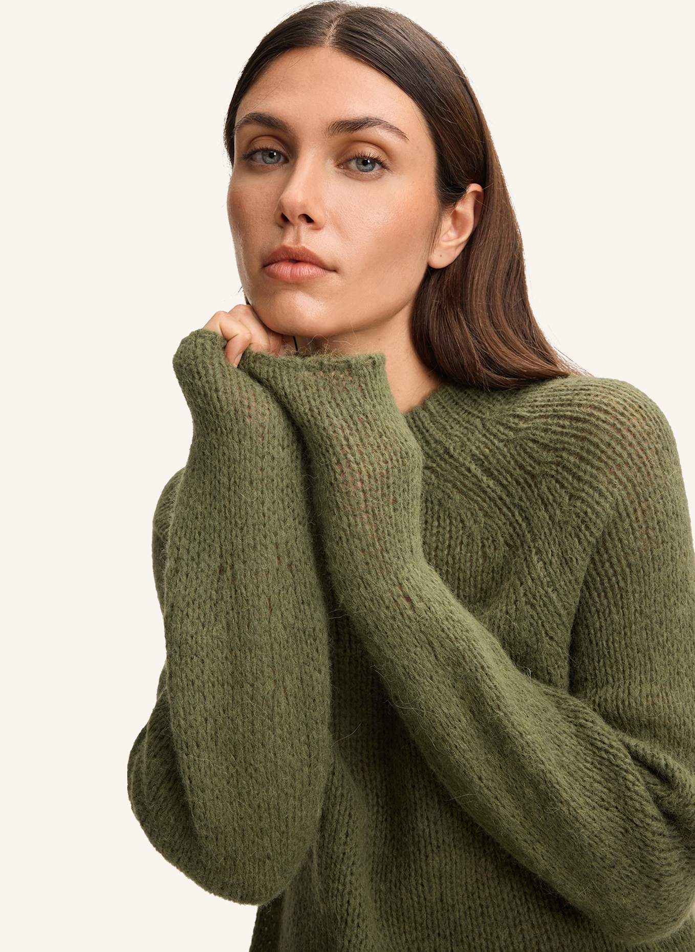JOOP! Pullover KARA mit Alpaka: OLIV