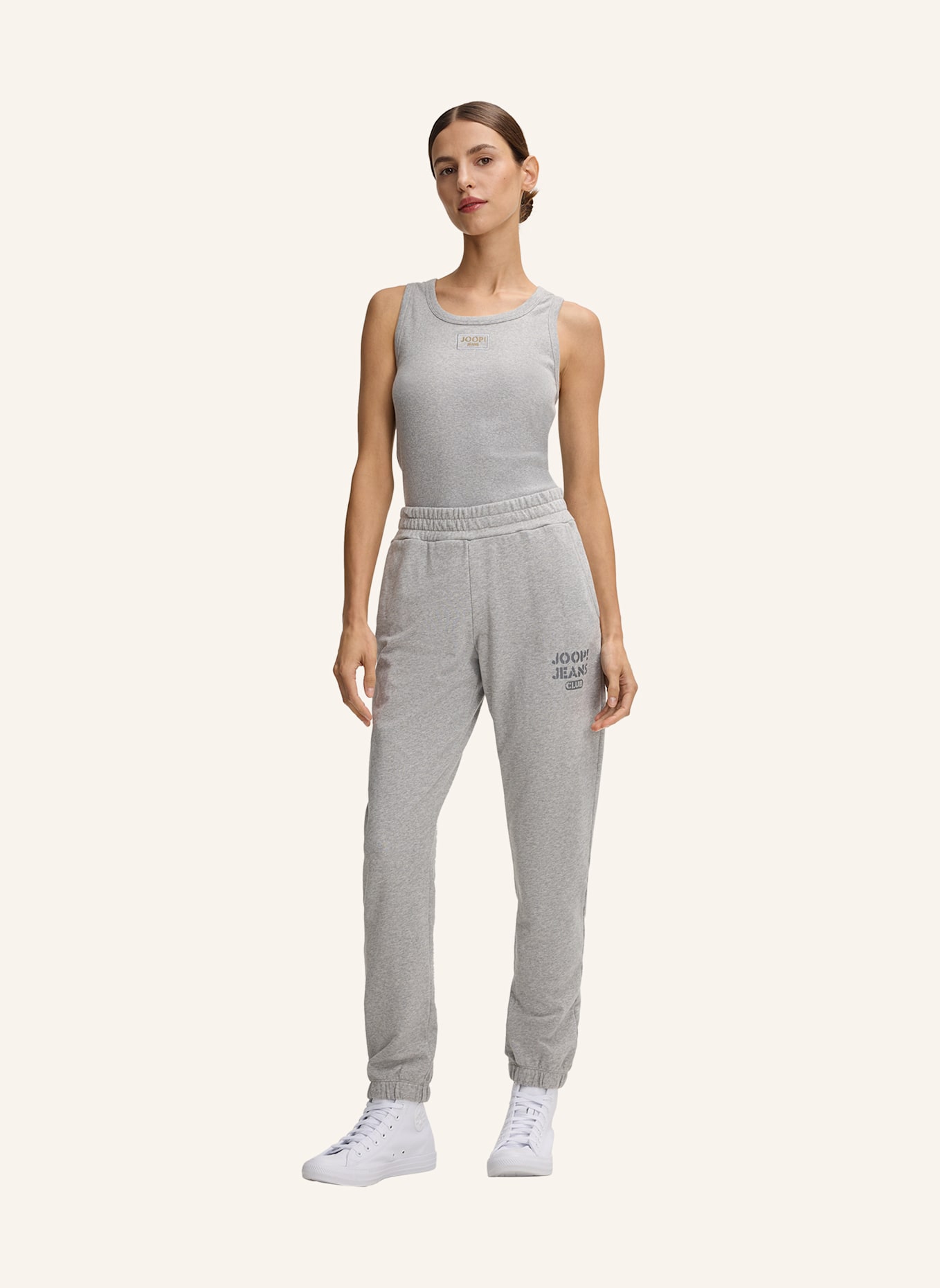 JOOP! JEANS Sweatpants mit Schmucksteinen: GRAU