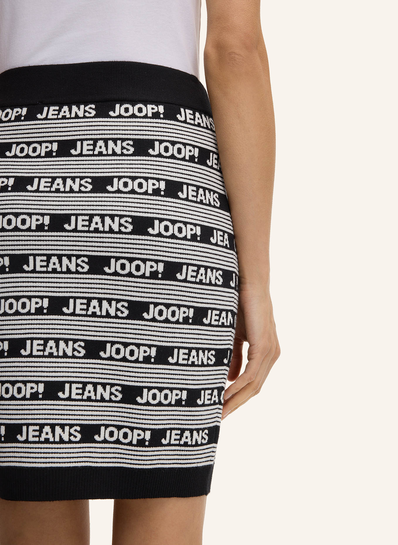 JOOP! JEANS Minirock: SCHWARZ/ WEISS