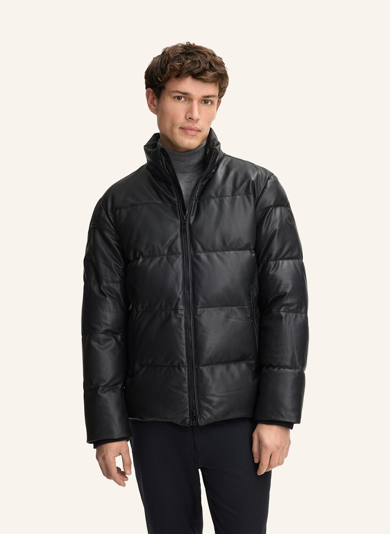 JOOP! Leder-Steppjacke: SCHWARZ