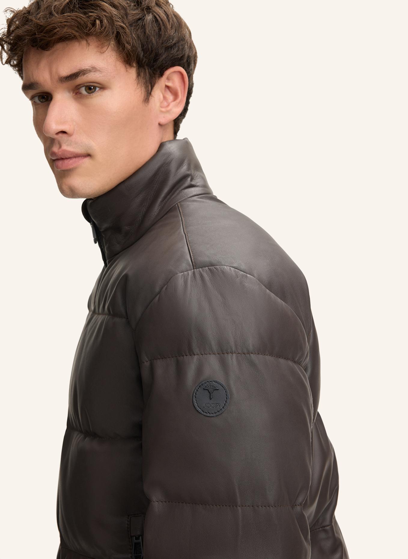JOOP! Leder-Steppjacke: DUNKELBRAUN