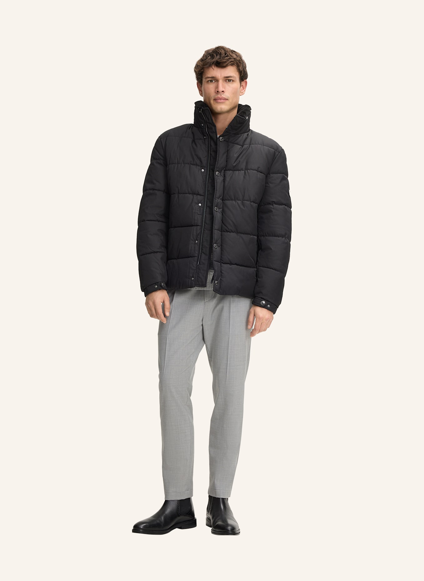 JOOP! Steppjacke NEWTON mit abnehmbarem Kunstfell: SCHWARZ