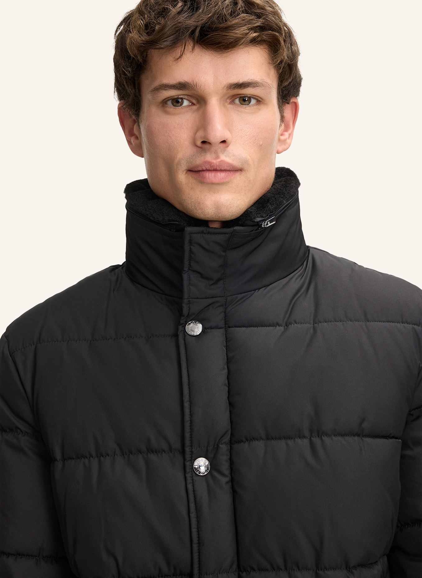 JOOP! Steppjacke NEWTON mit abnehmbarem Kunstfell: SCHWARZ