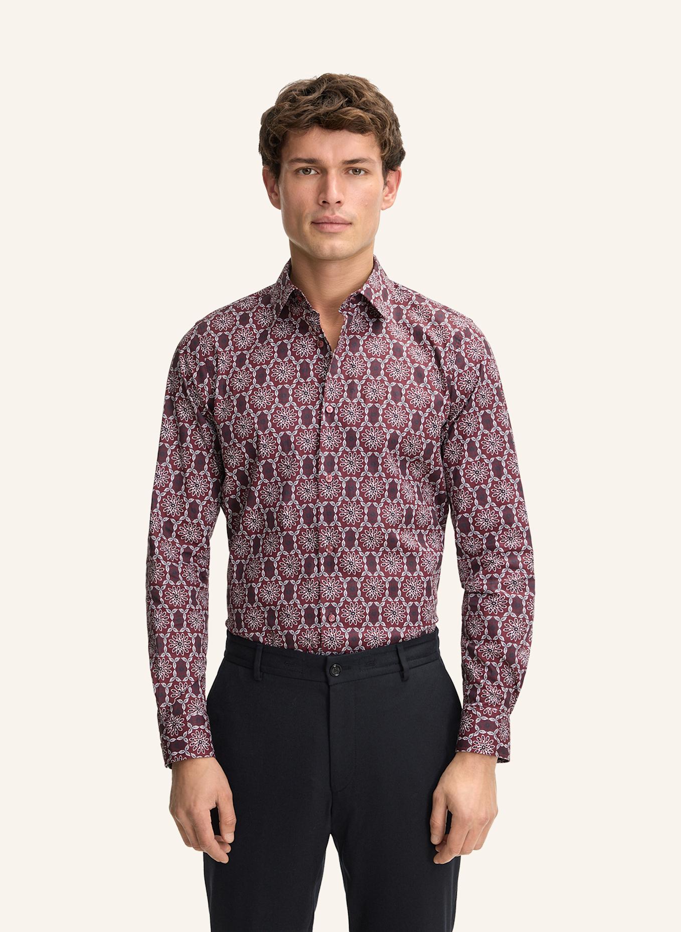 JOOP! Hemd PIT Slim Fit: DUNKELROT/ WEISS