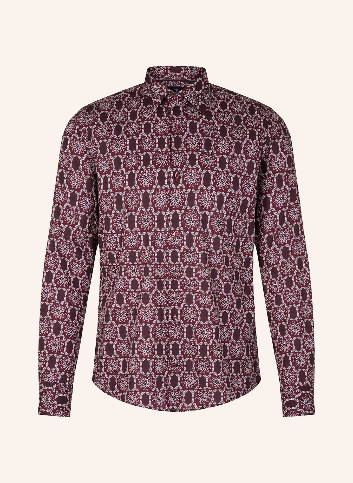 JOOP! Hemd PIT Slim Fit: DUNKELROT/ WEISS