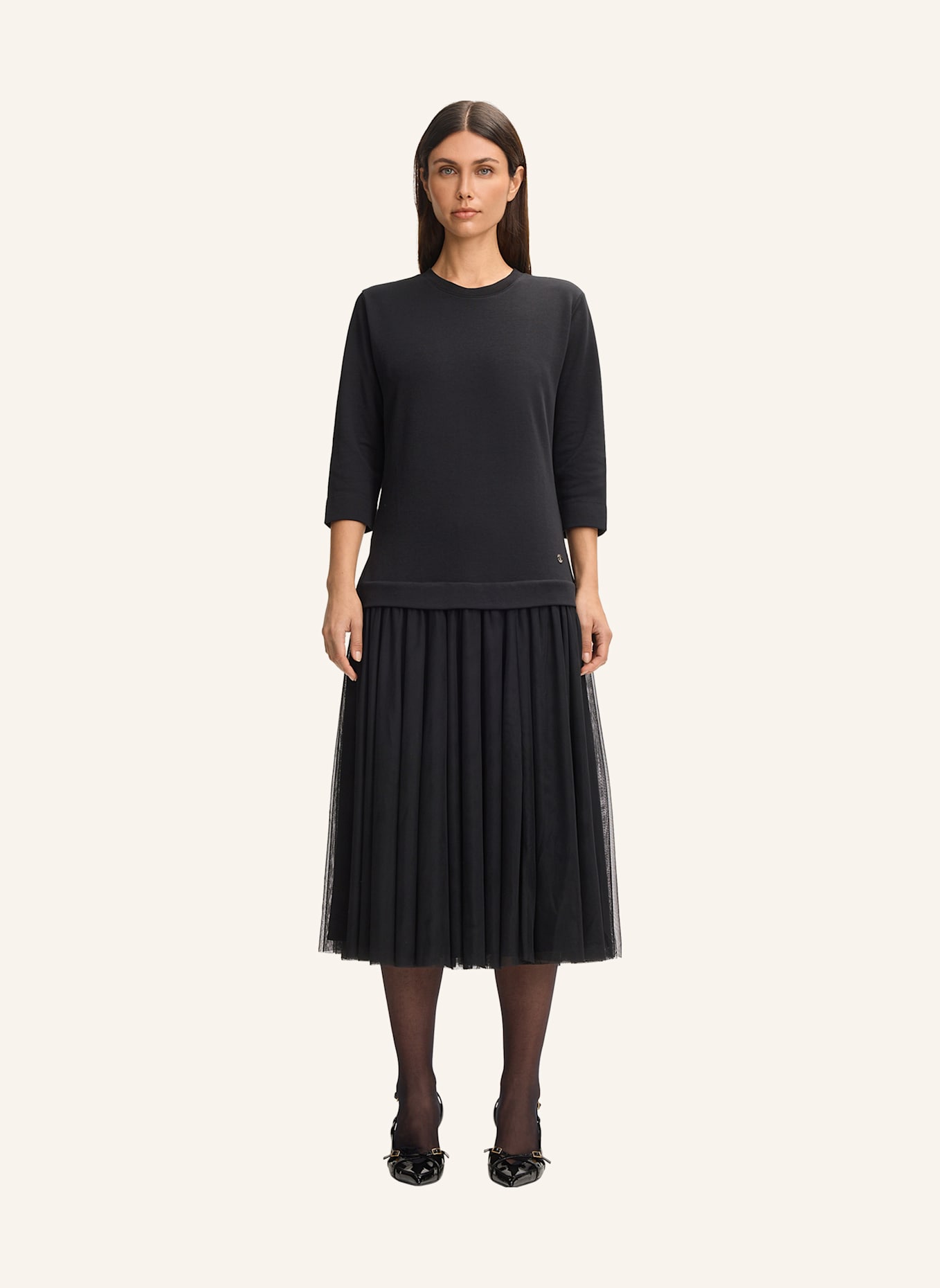 JOOP! Kleid TAREN im Materialmix: SCHWARZ