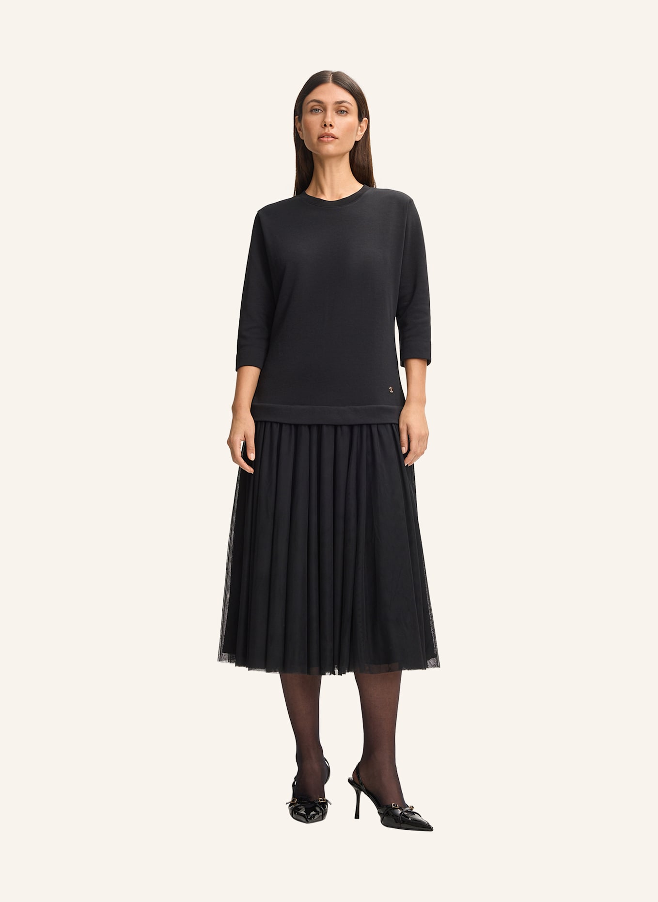 JOOP! Kleid TAREN im Materialmix: SCHWARZ