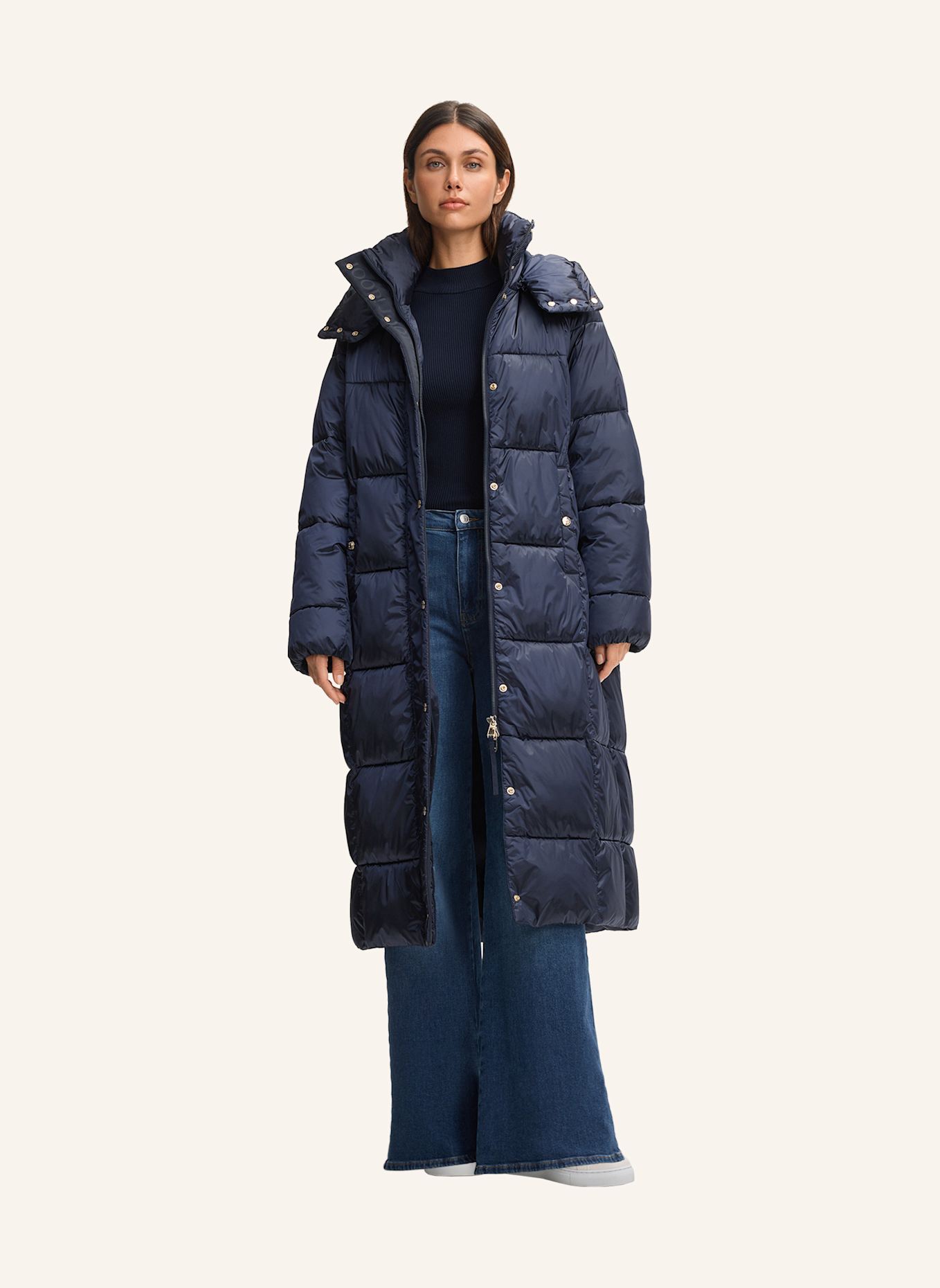 JOOP! Steppmantel CLARISSA mit abnehmbarer Kapuze: DUNKELBLAU