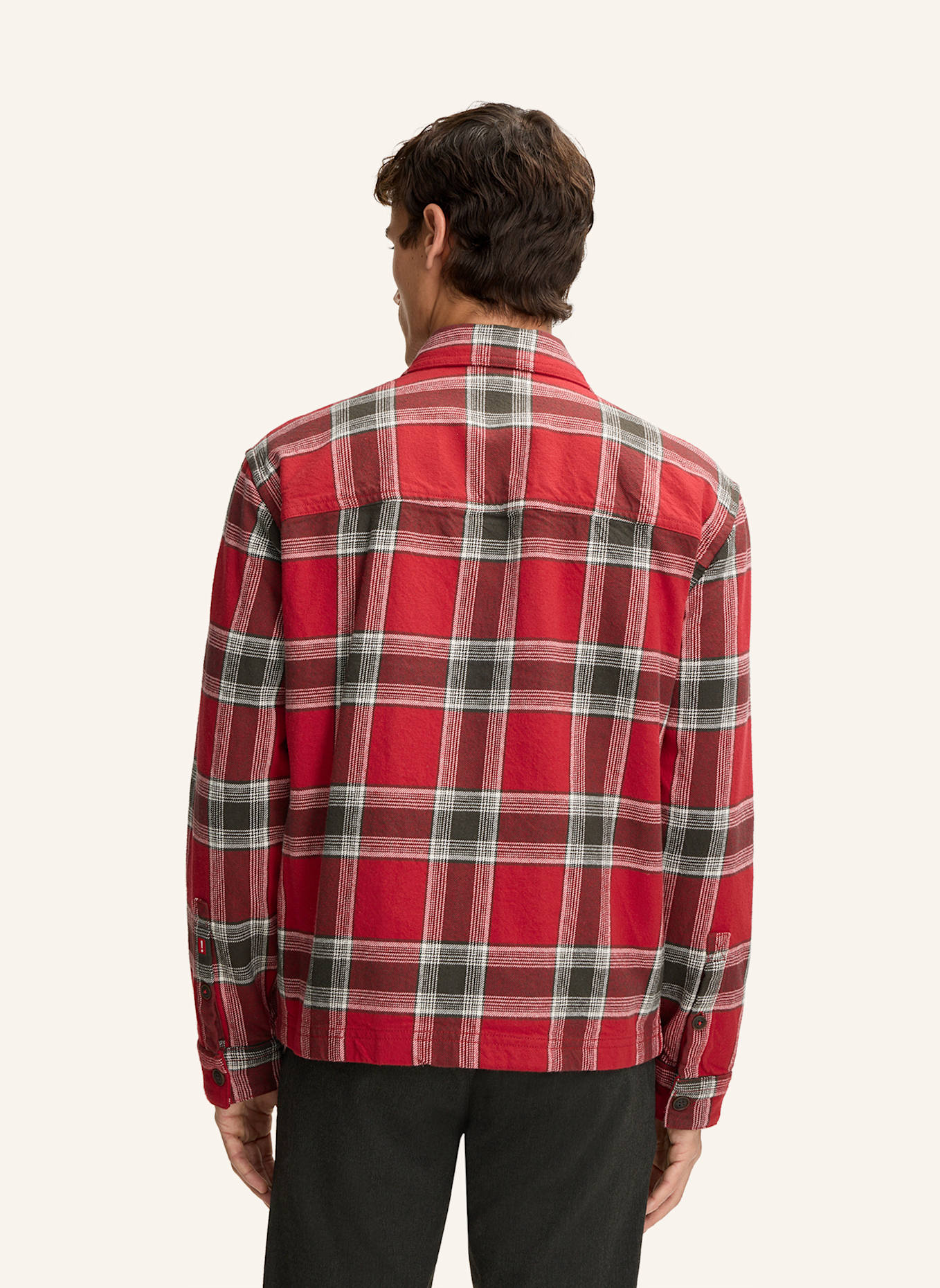 JOOP! JEANS Hemd-Jacke Casual Fit: ROT/ OLIV