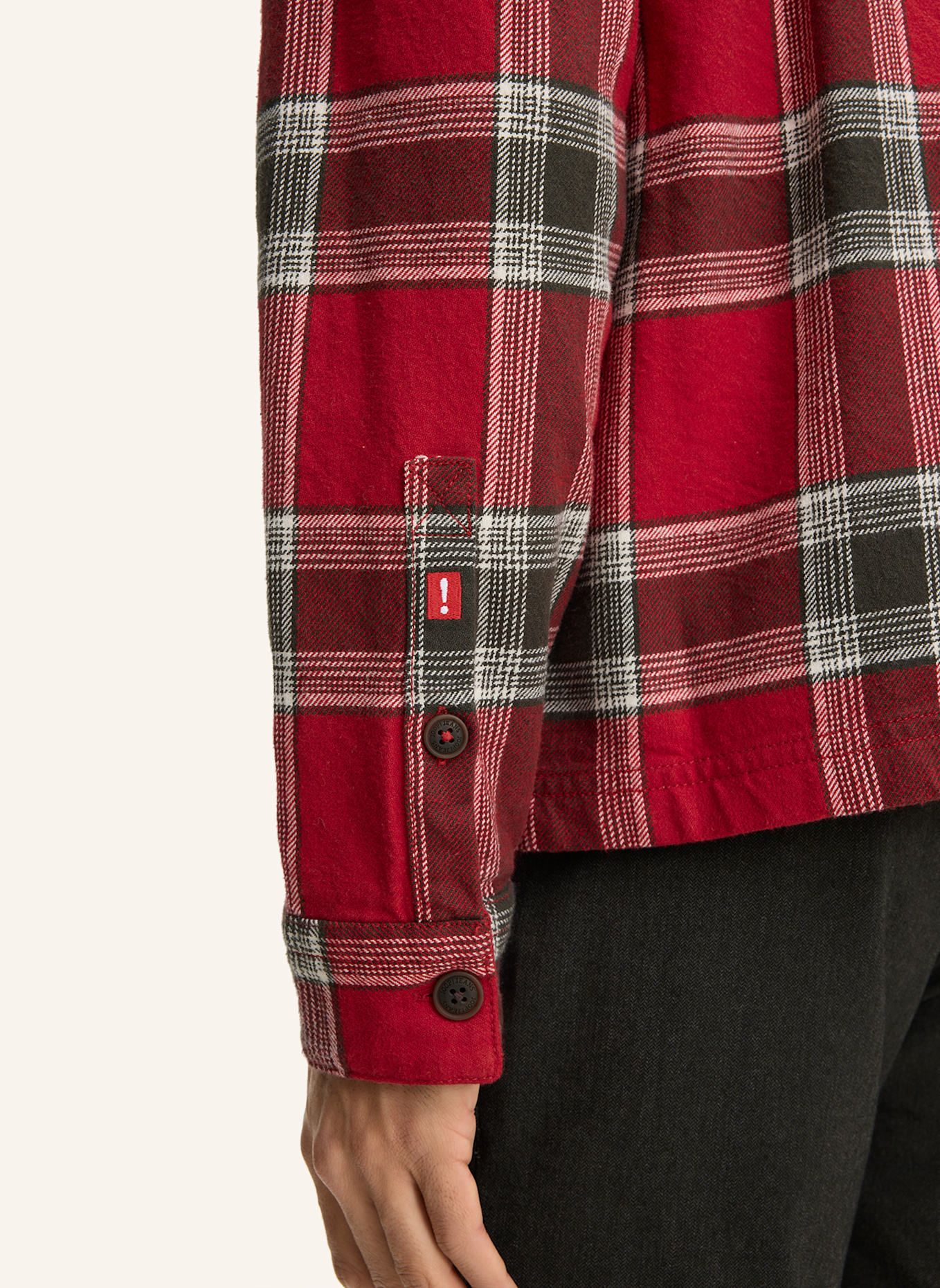 JOOP! JEANS Hemd-Jacke Casual Fit: ROT/ OLIV