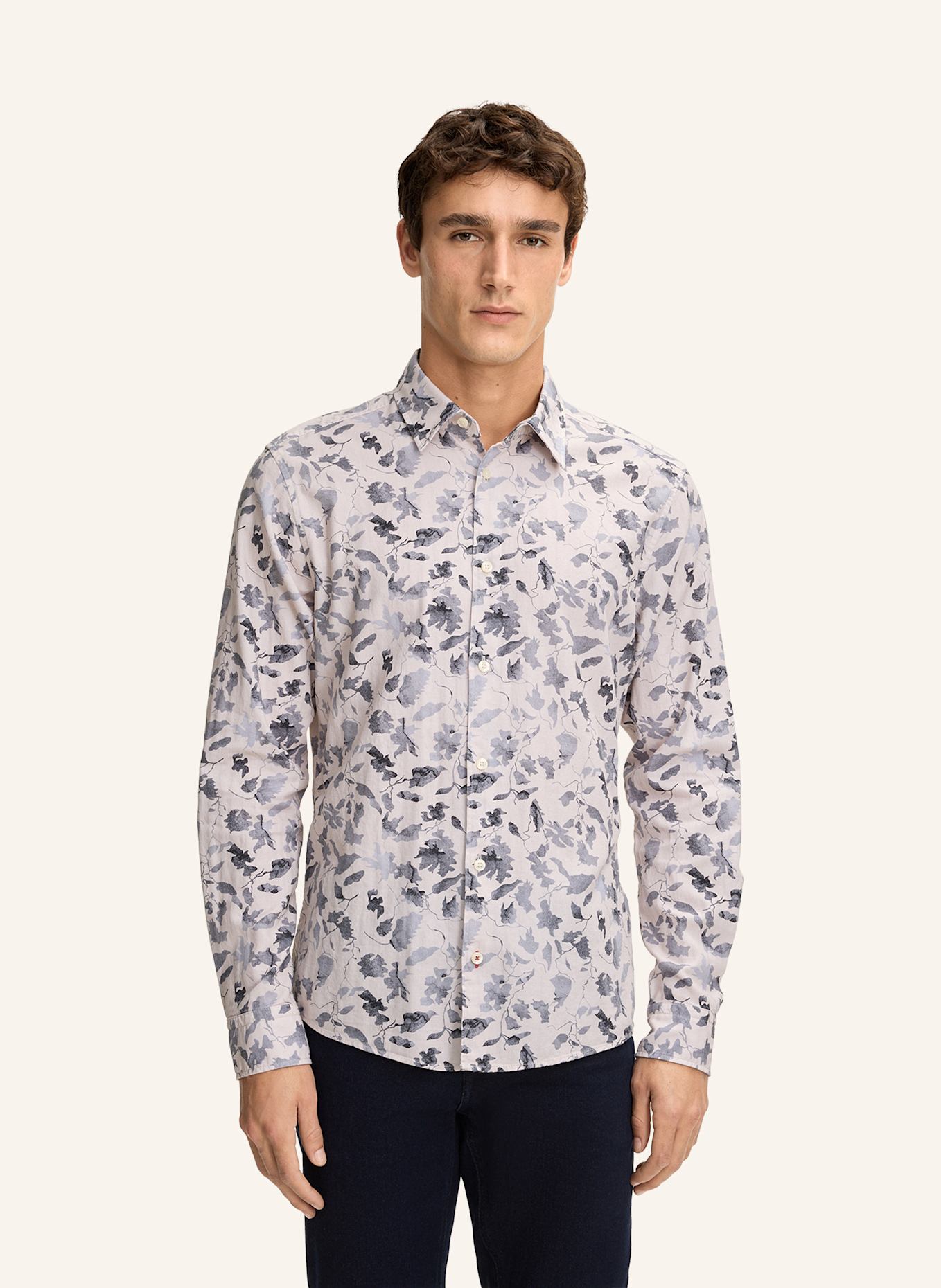 JOOP! JEANS Hemd Casual Fit: BEIGE/ GRAU