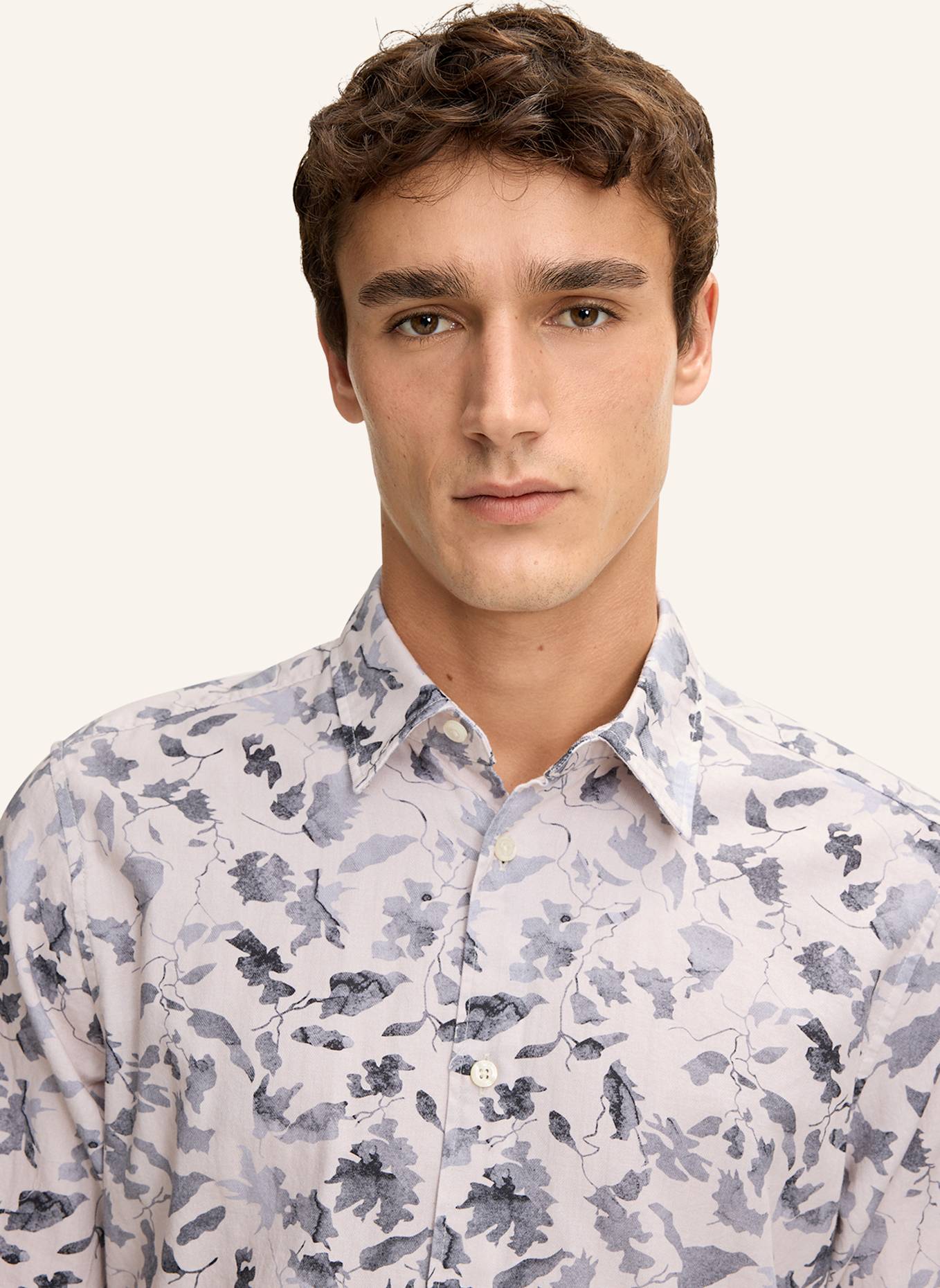 JOOP! JEANS Hemd Casual Fit: BEIGE/ GRAU