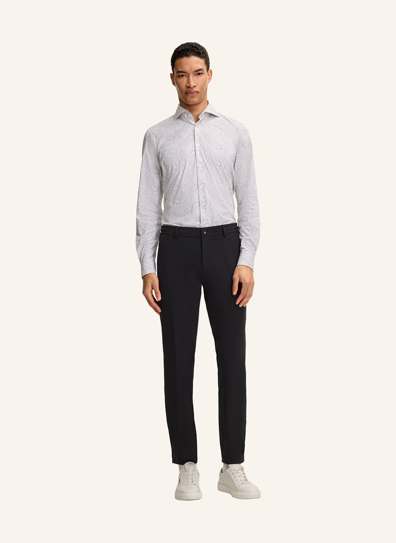 JOOP! Hemd Slim Fit: BEIGE/ WEISS