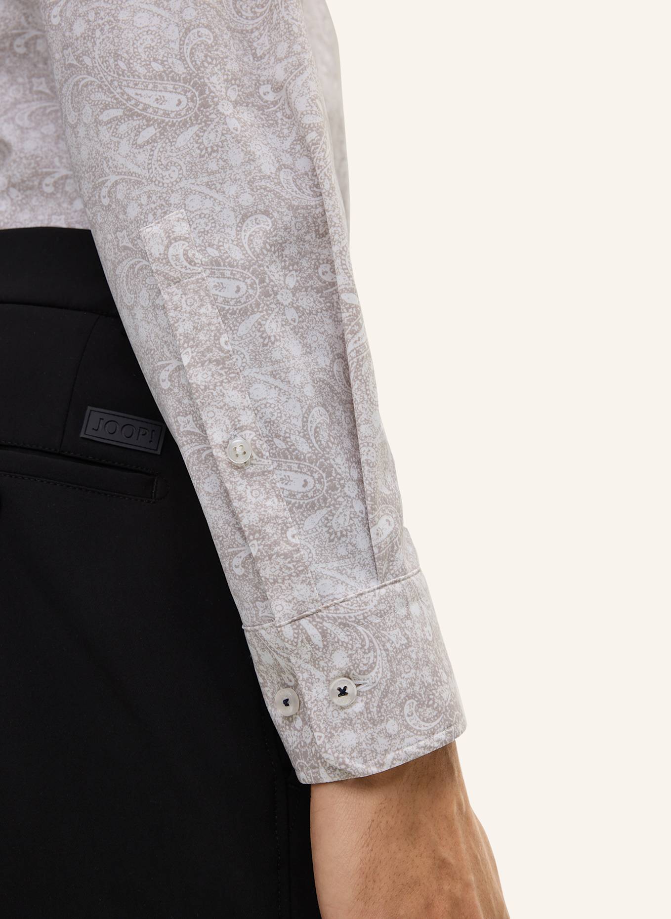 JOOP! Hemd Slim Fit: BEIGE/ WEISS