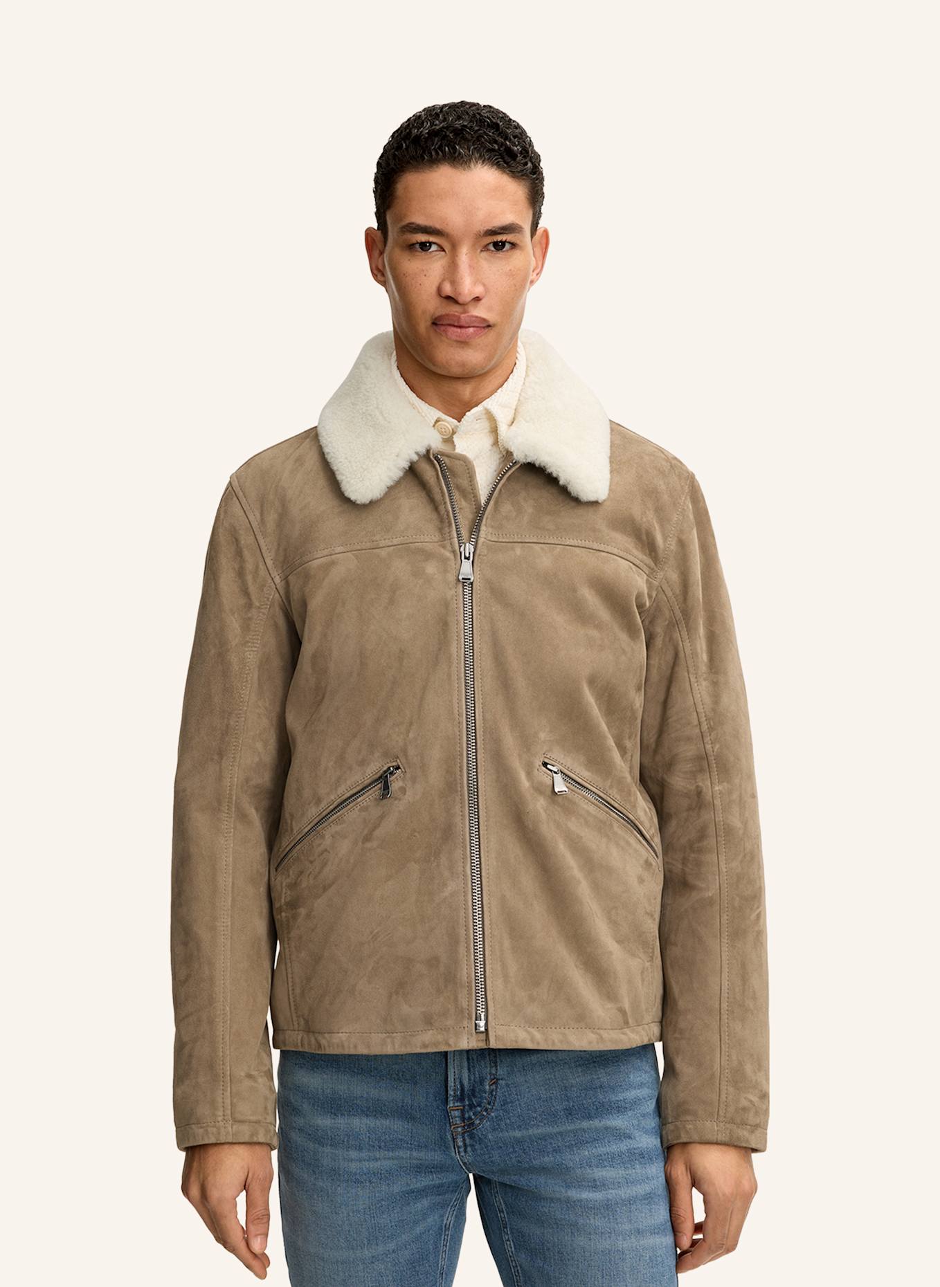 JOOP! JEANS Lederjacke: HELLBRAUN