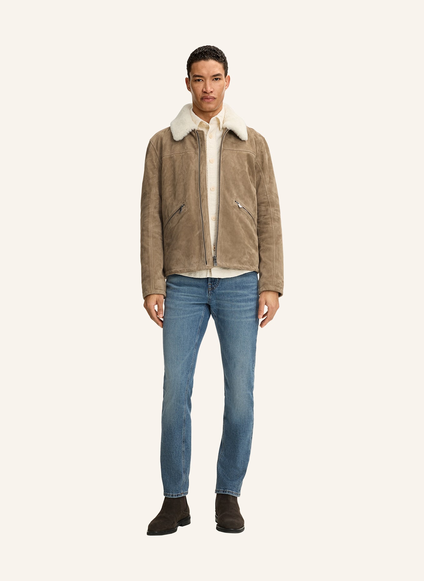 JOOP! JEANS Lederjacke: HELLBRAUN