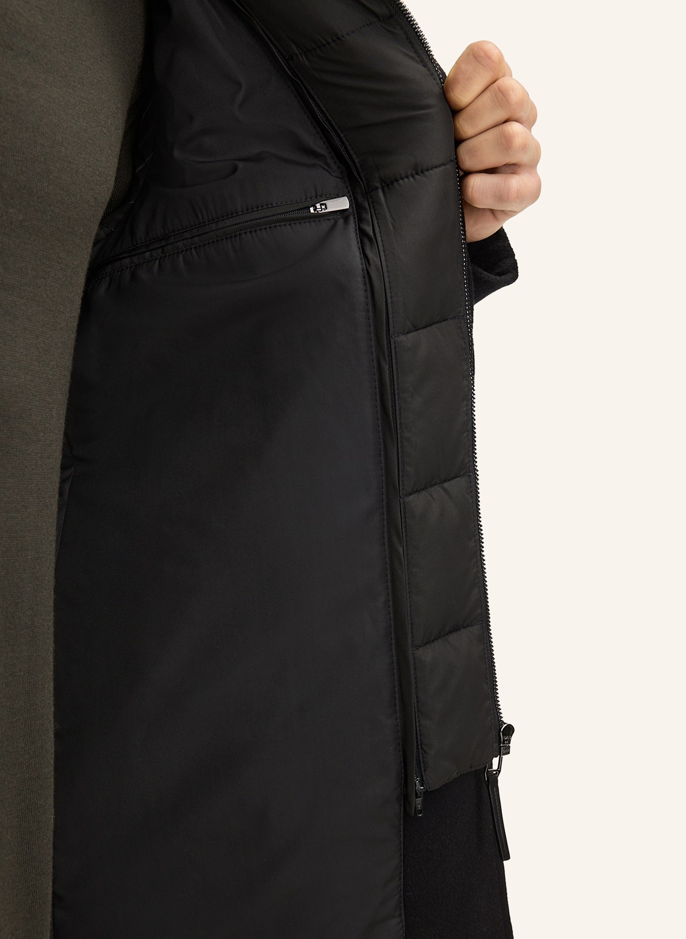 JOOP! Wollmantel MORRIS mit herausnehmbarer Blende: SCHWARZ