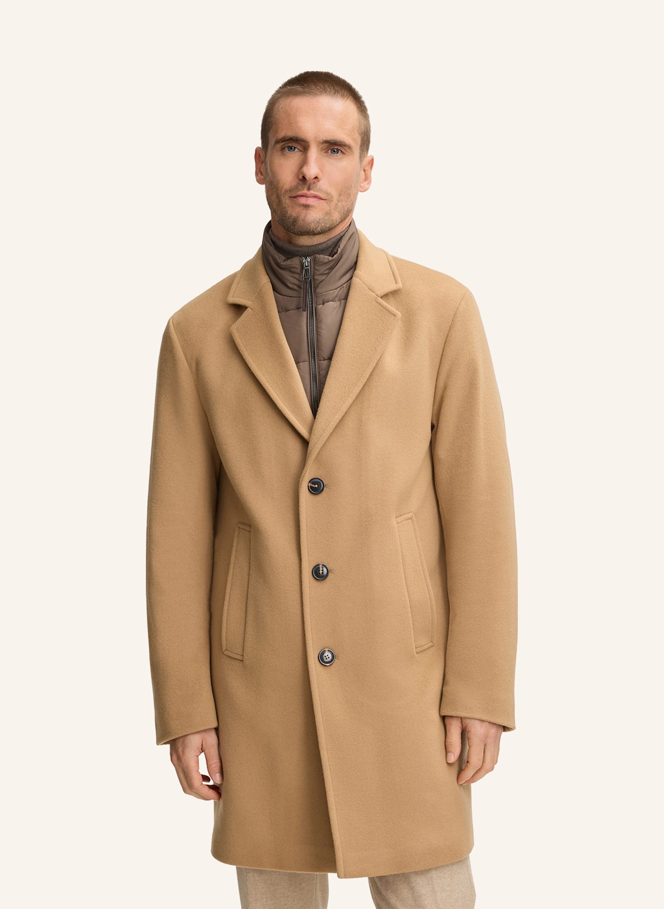 JOOP! Wollmantel MORRIS mit herausnehmbarer Blende: CAMEL