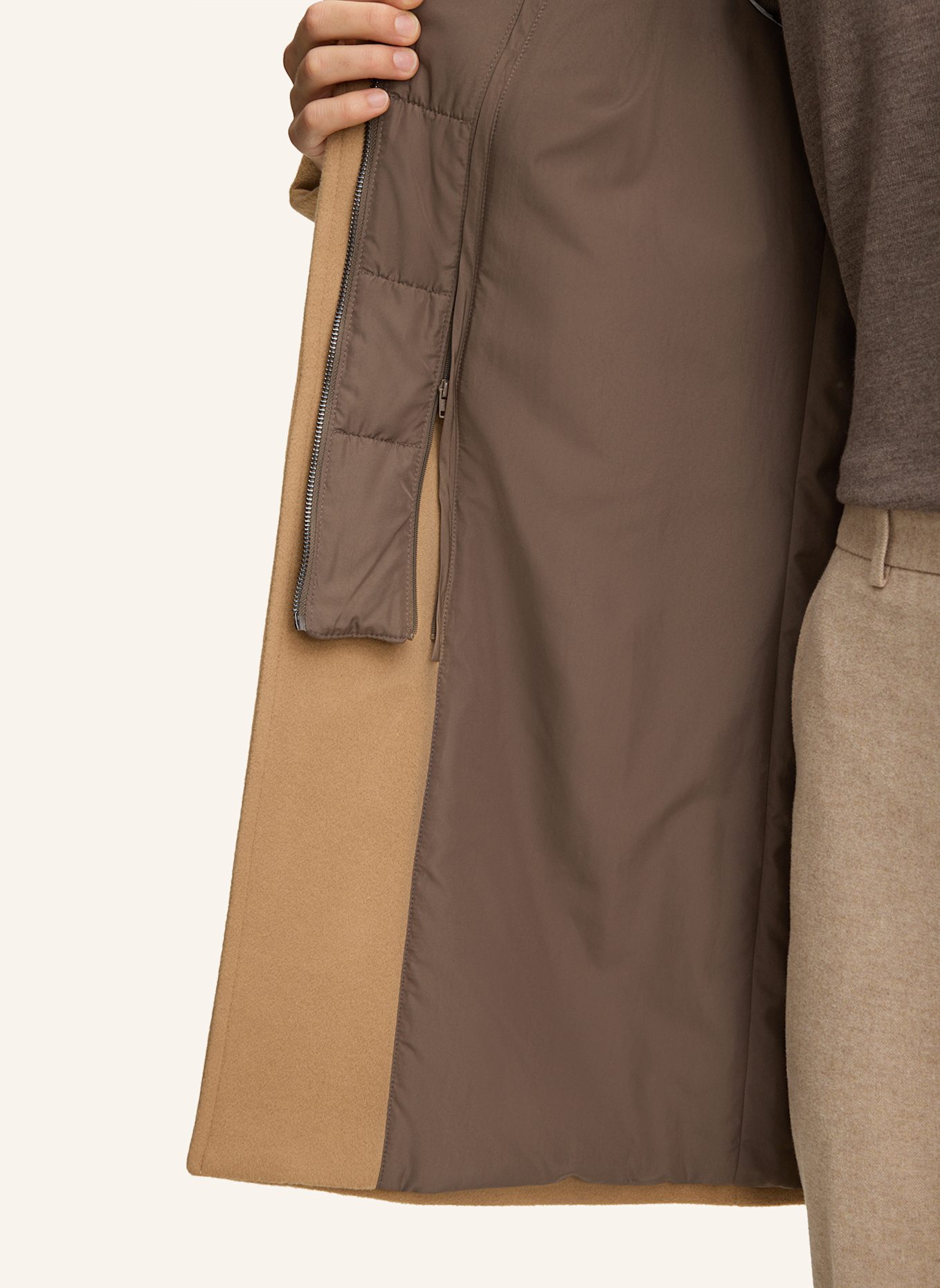 JOOP! Wollmantel MORRIS mit herausnehmbarer Blende: CAMEL