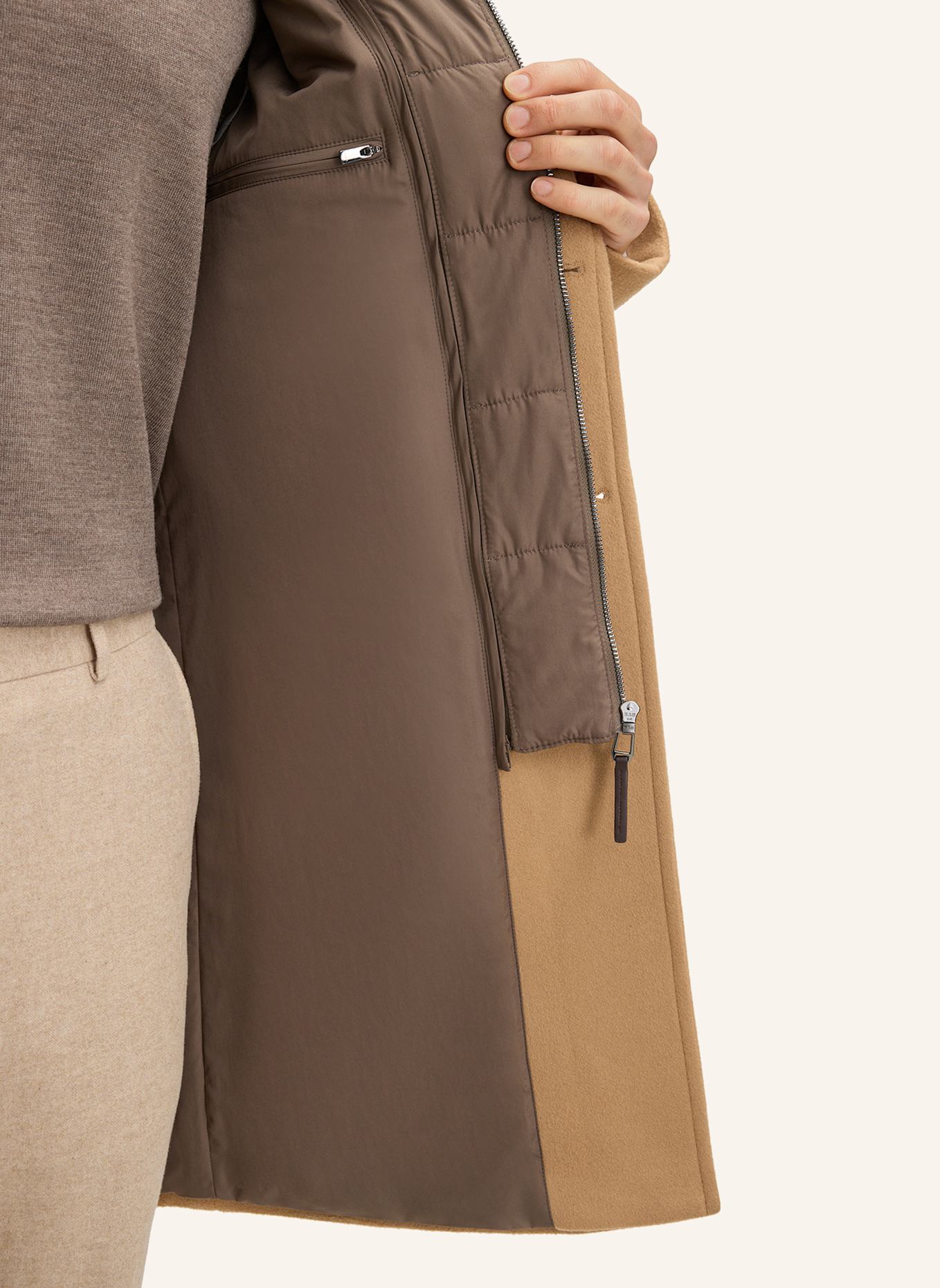 JOOP! Wollmantel MORRIS mit herausnehmbarer Blende: CAMEL