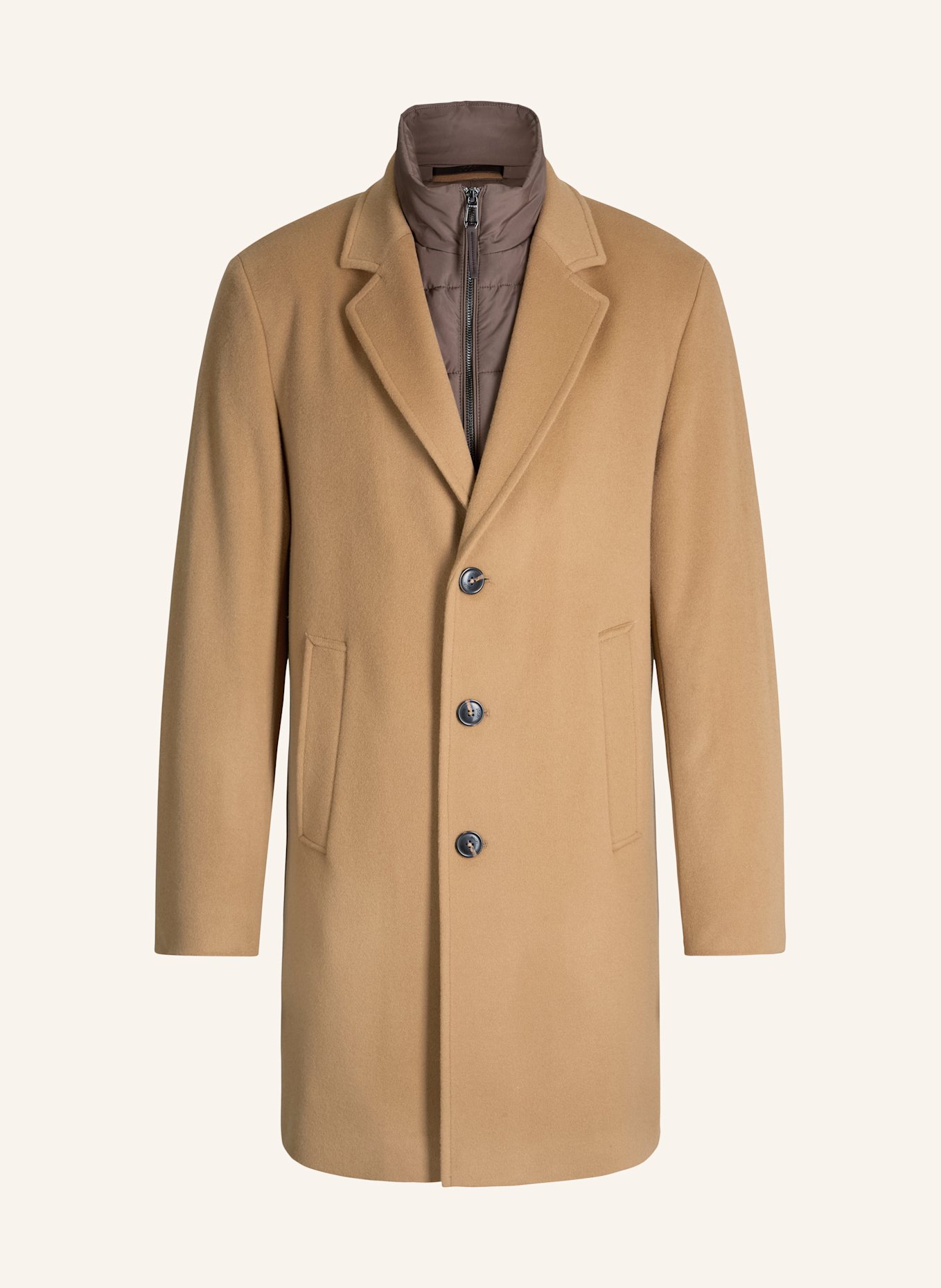 JOOP! Wollmantel MORRIS mit herausnehmbarer Blende: CAMEL