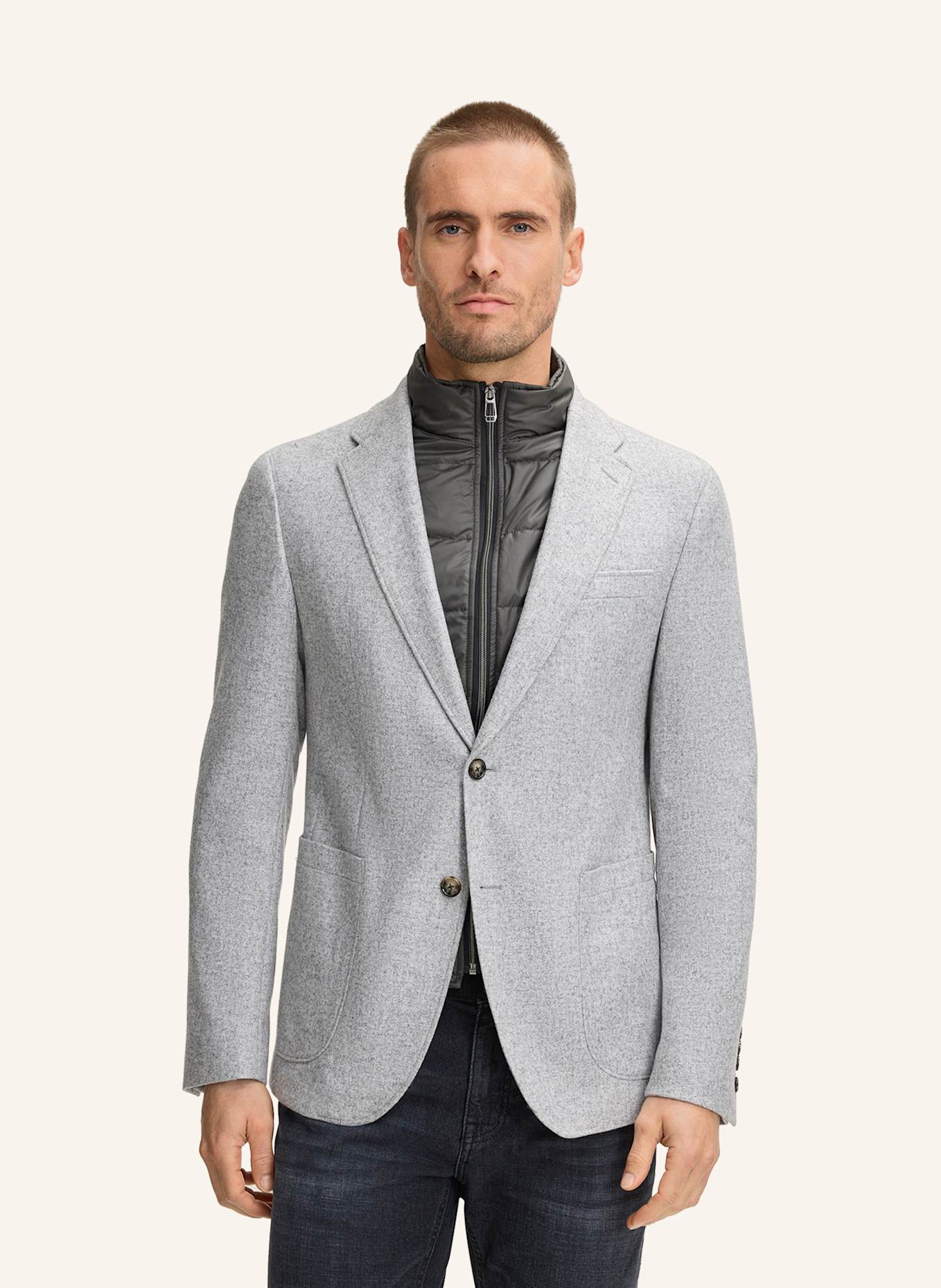 JOOP! Sakko HECTIC Slim Fit mit herausnehmbarer Blende: HELLGRAU