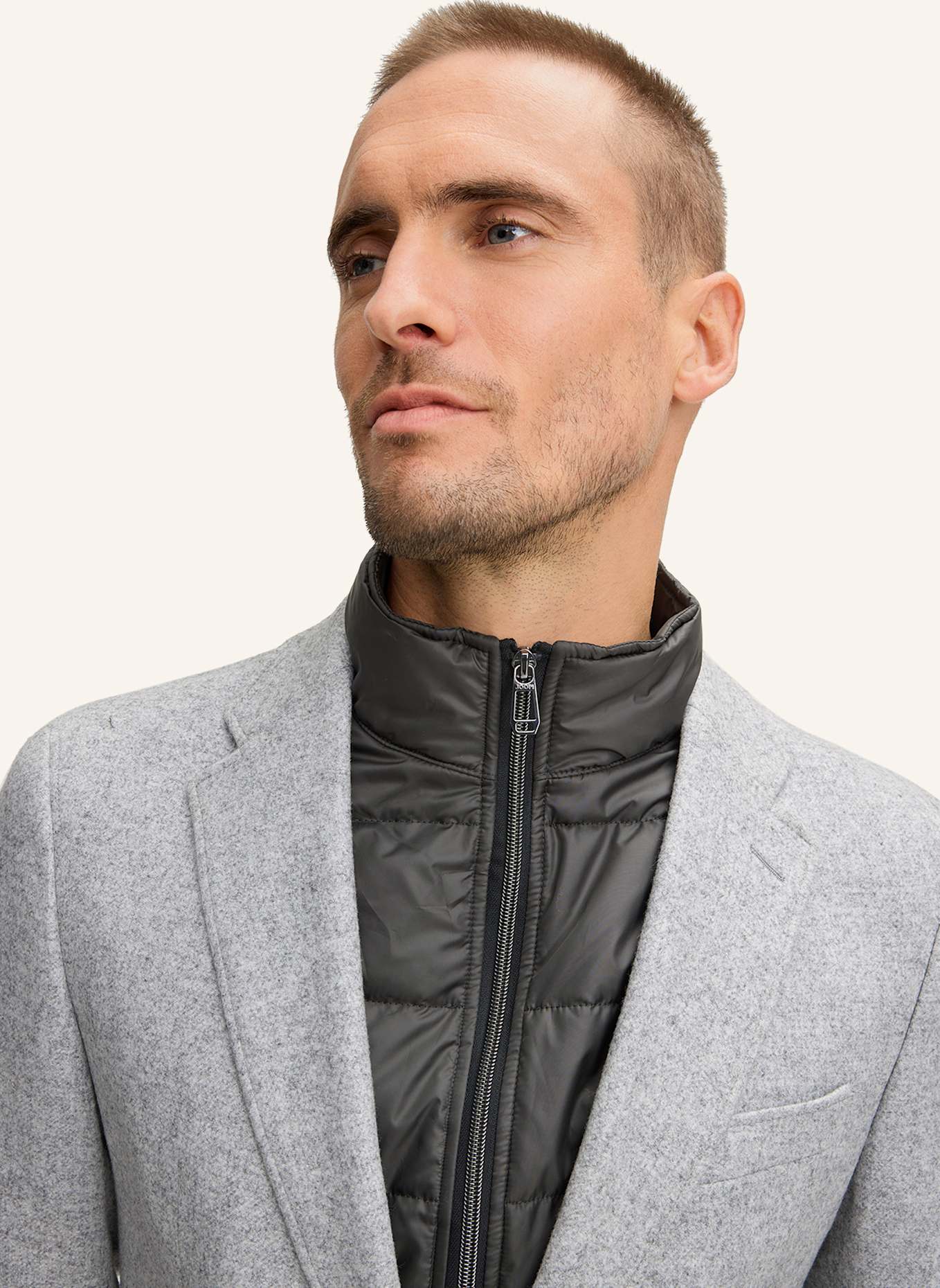 JOOP! Sakko HECTIC Slim Fit mit herausnehmbarer Blende: HELLGRAU