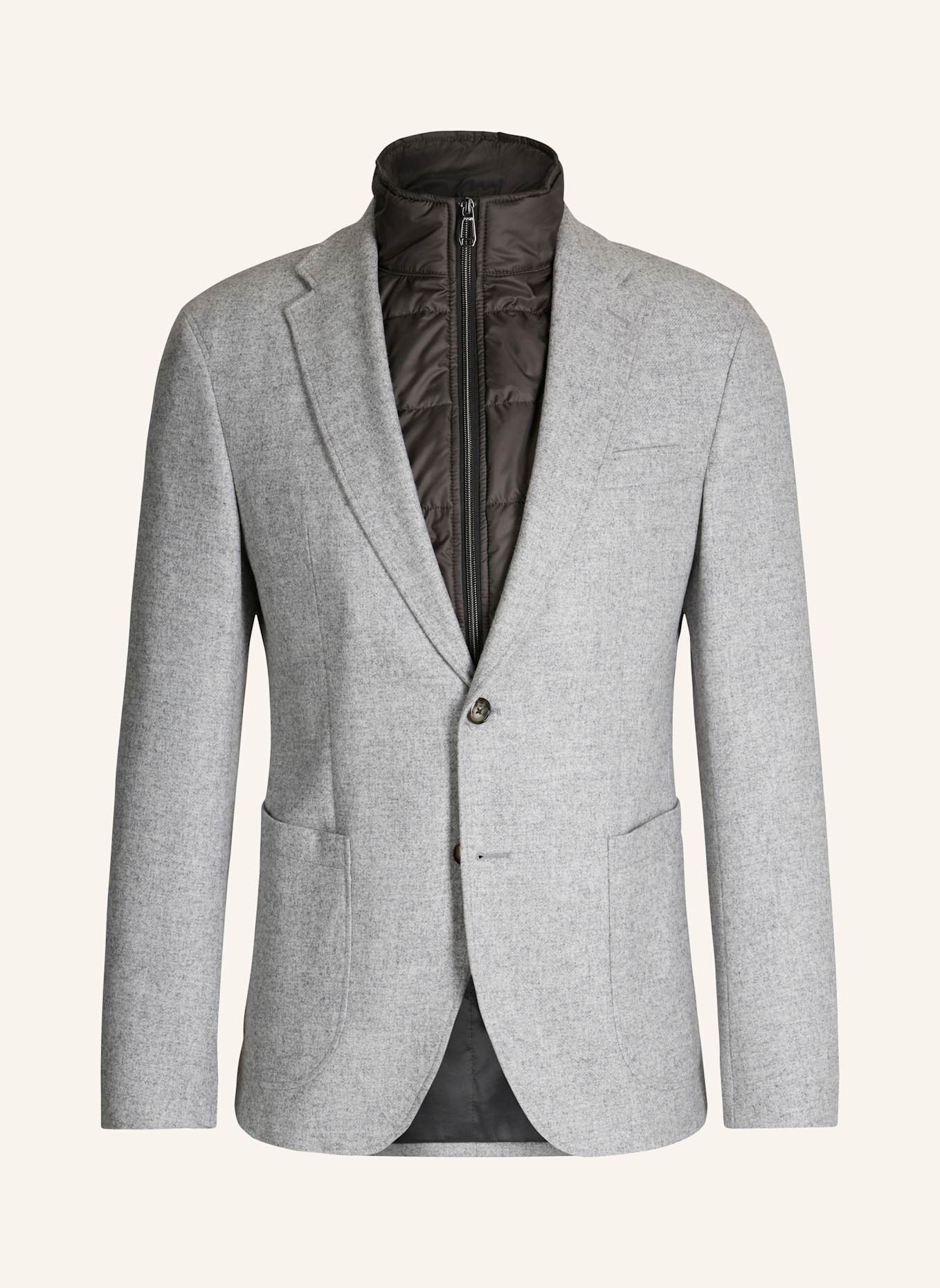 JOOP! Sakko HECTIC Slim Fit mit herausnehmbarer Blende: HELLGRAU