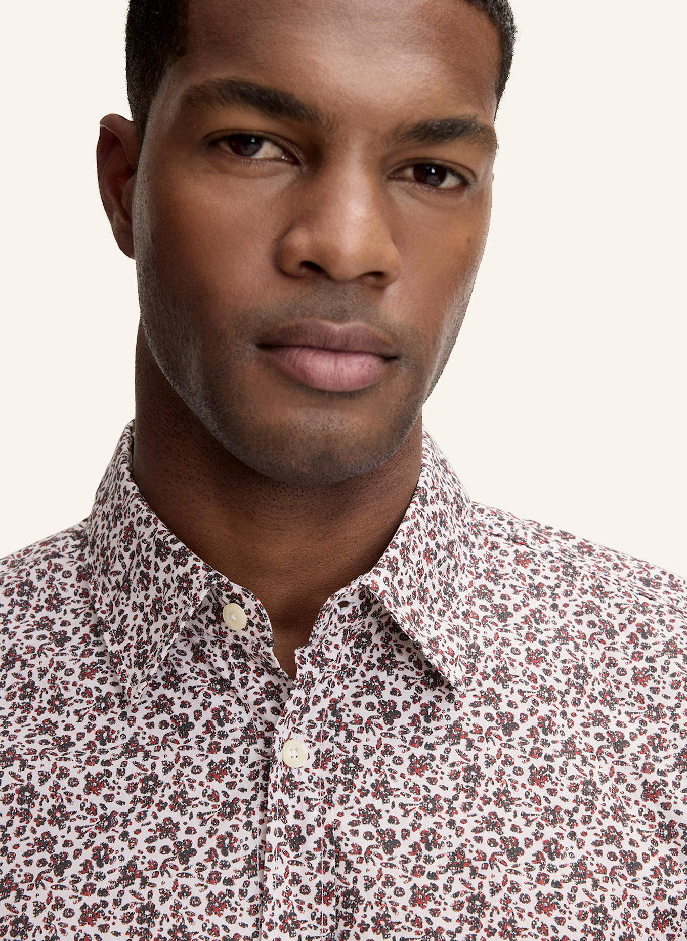 JOOP! JEANS Hemd Modern Fit: WEISS/ ROT