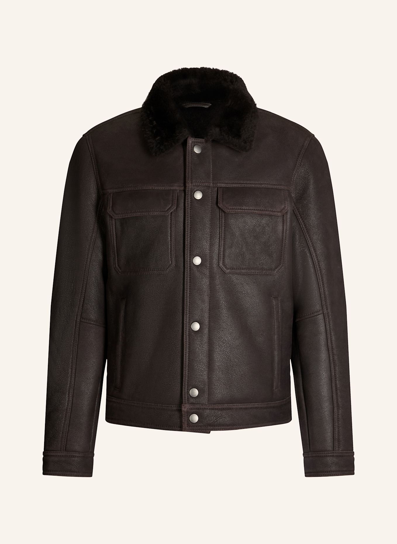 JOOP! JEANS Lederjacke: DUNKELBRAUN