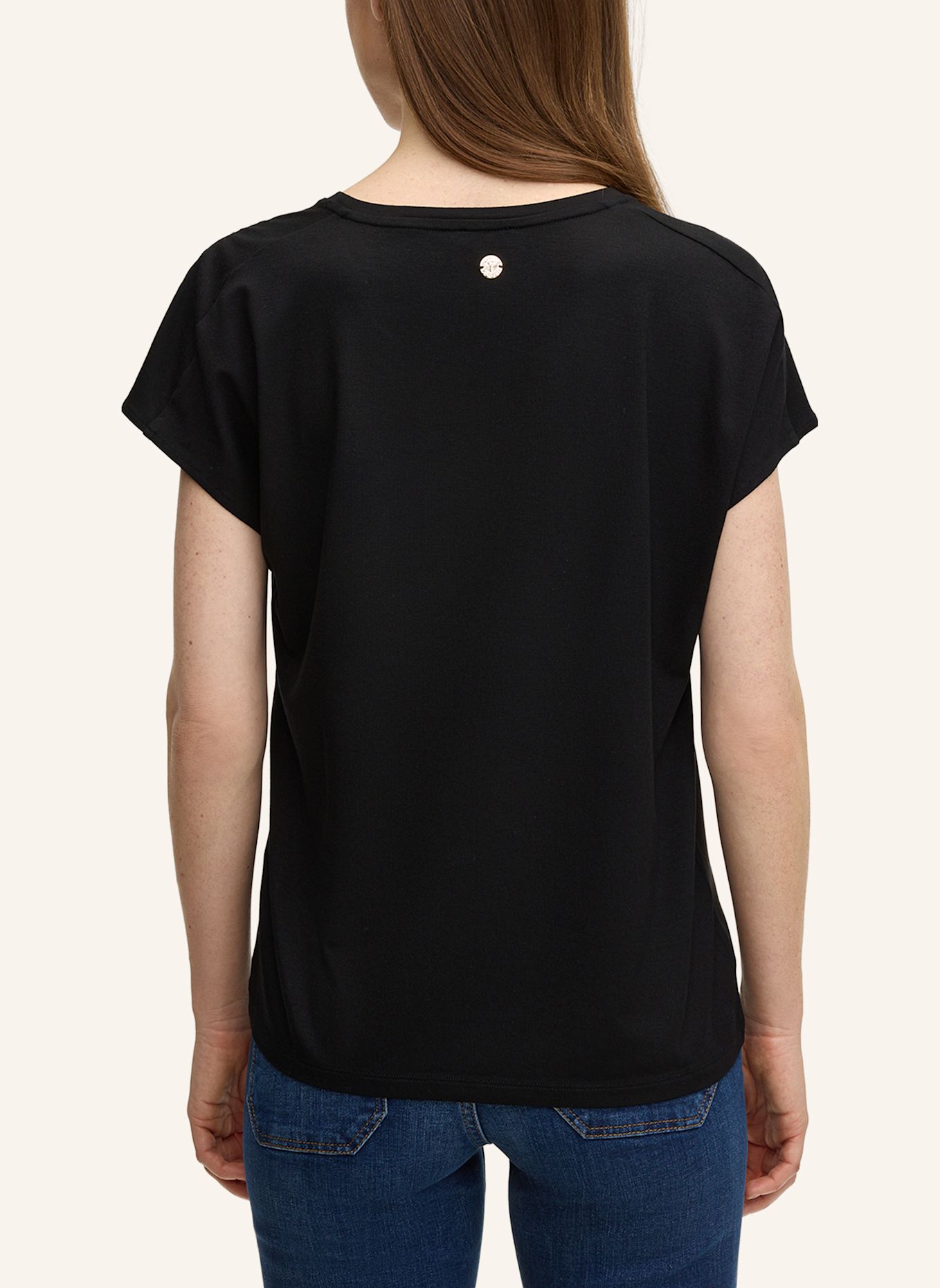 JOOP! Blusenshirt TANCY im Materialmix: SCHWARZ