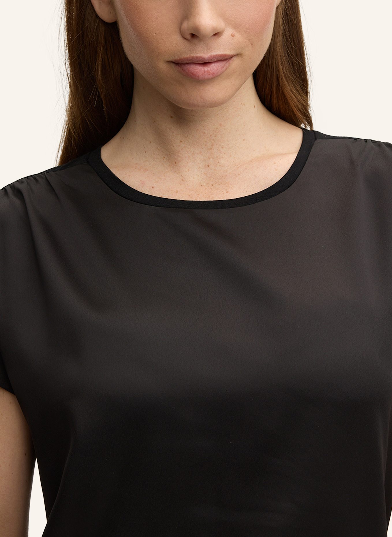JOOP! Blusenshirt TANCY im Materialmix: SCHWARZ