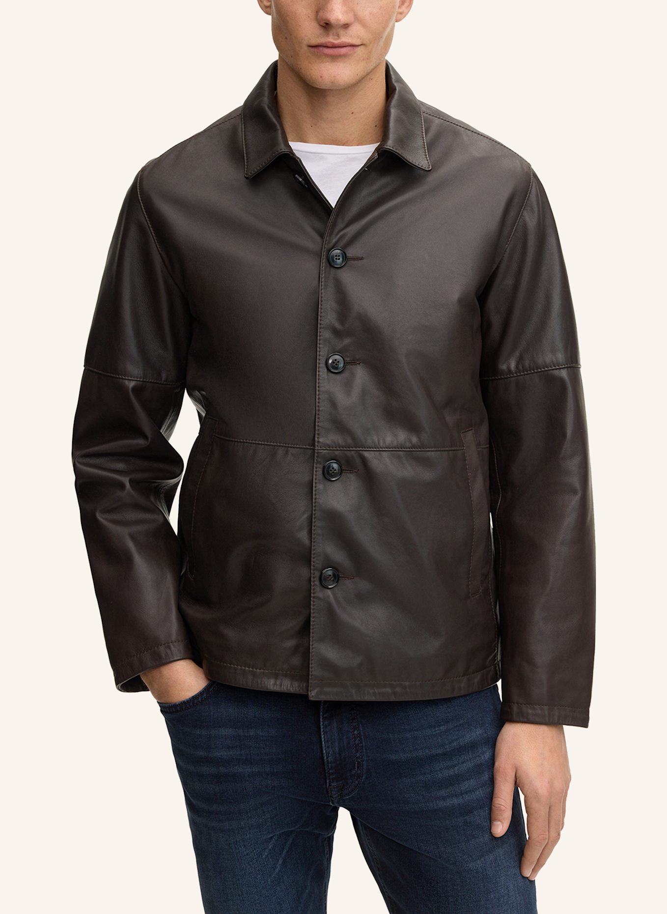 JOOP! Lederjacke: DUNKELBRAUN