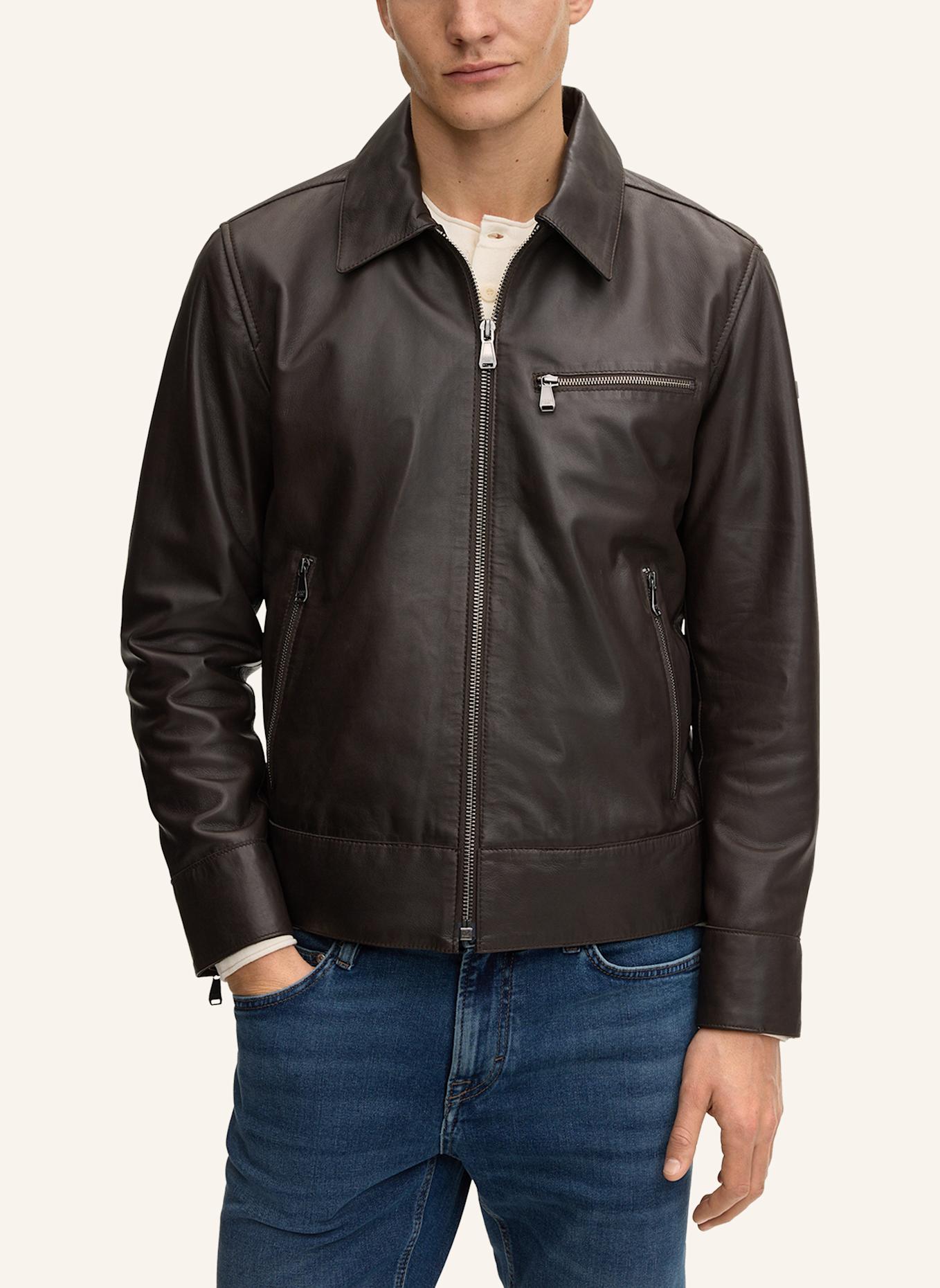 JOOP! JEANS Lederjacke: DUNKELBRAUN