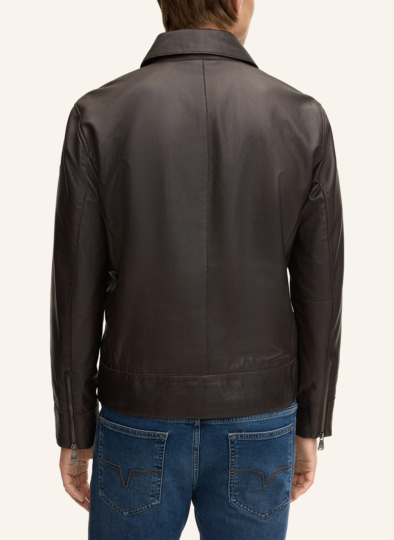 JOOP! JEANS Lederjacke: DUNKELBRAUN