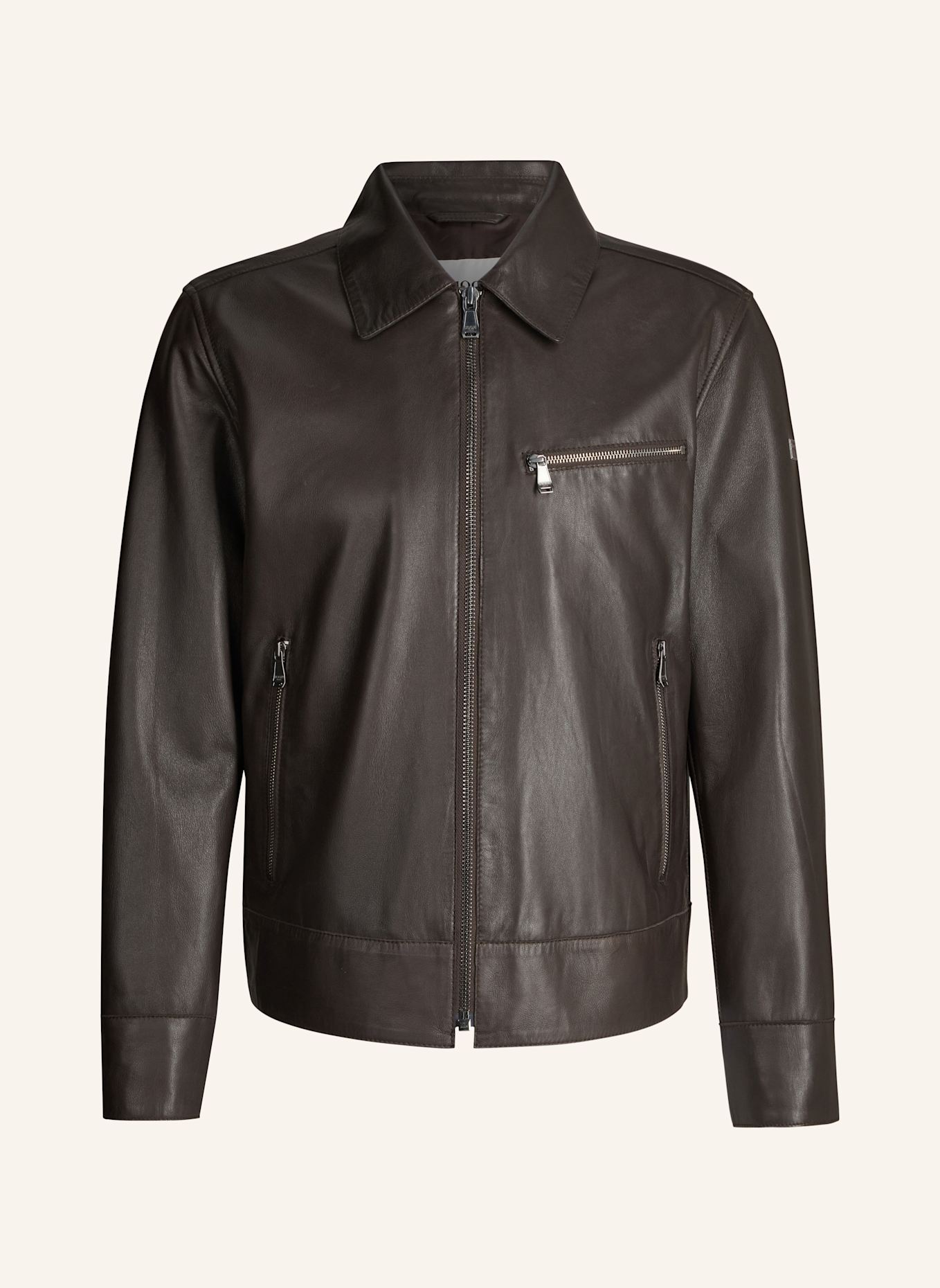 JOOP! JEANS Lederjacke: DUNKELBRAUN