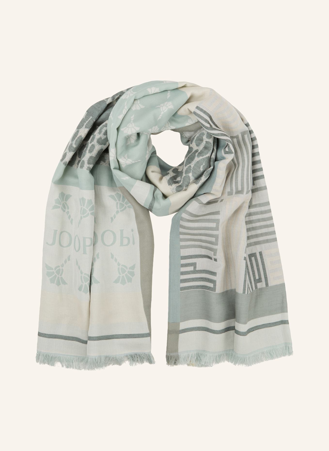 JOOP! Tuch: BEIGE/ HELLBLAU