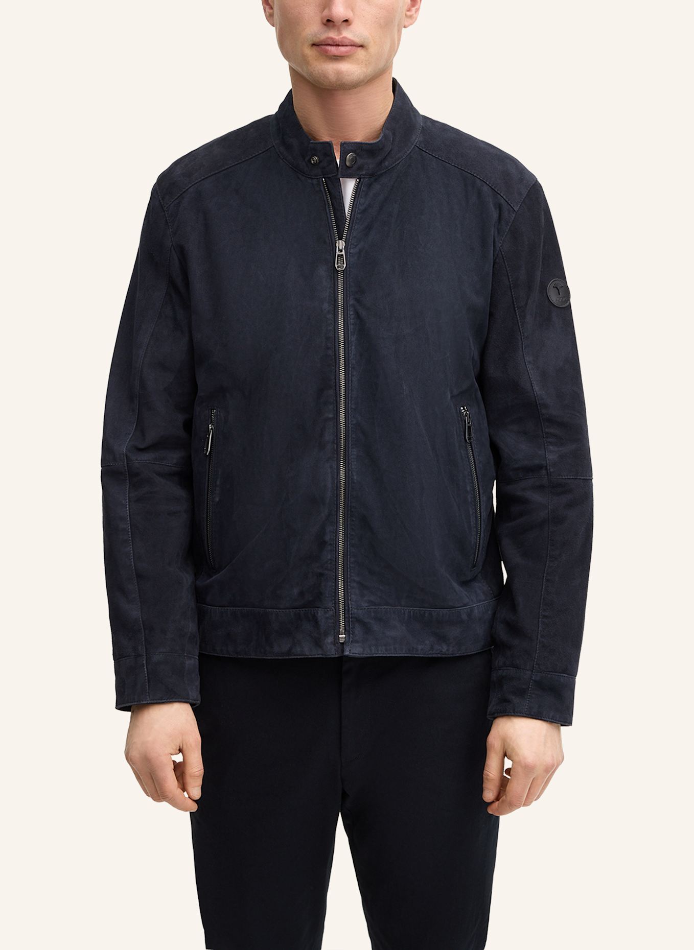 JOOP! Lederjacke: DUNKELBLAU