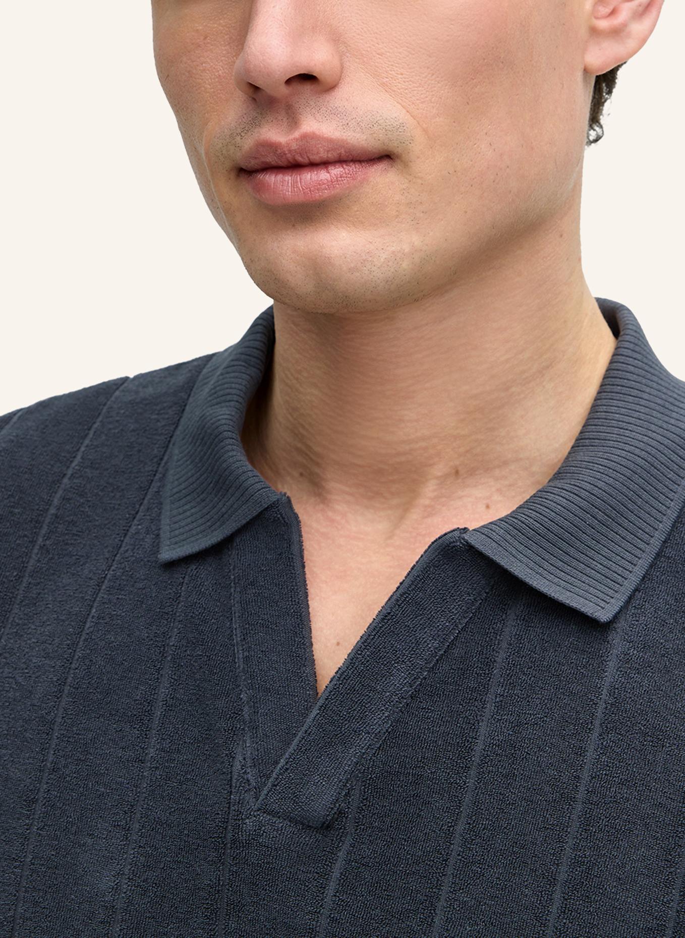 JOOP! JEANS Frottee-Poloshirt MOHALA: DUNKELBLAU