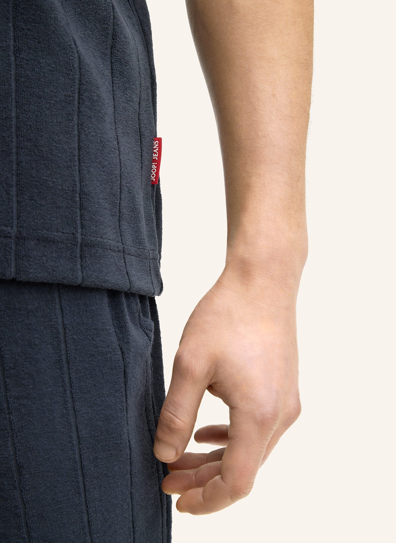 JOOP! JEANS Frottee-Poloshirt MOHALA: DUNKELBLAU