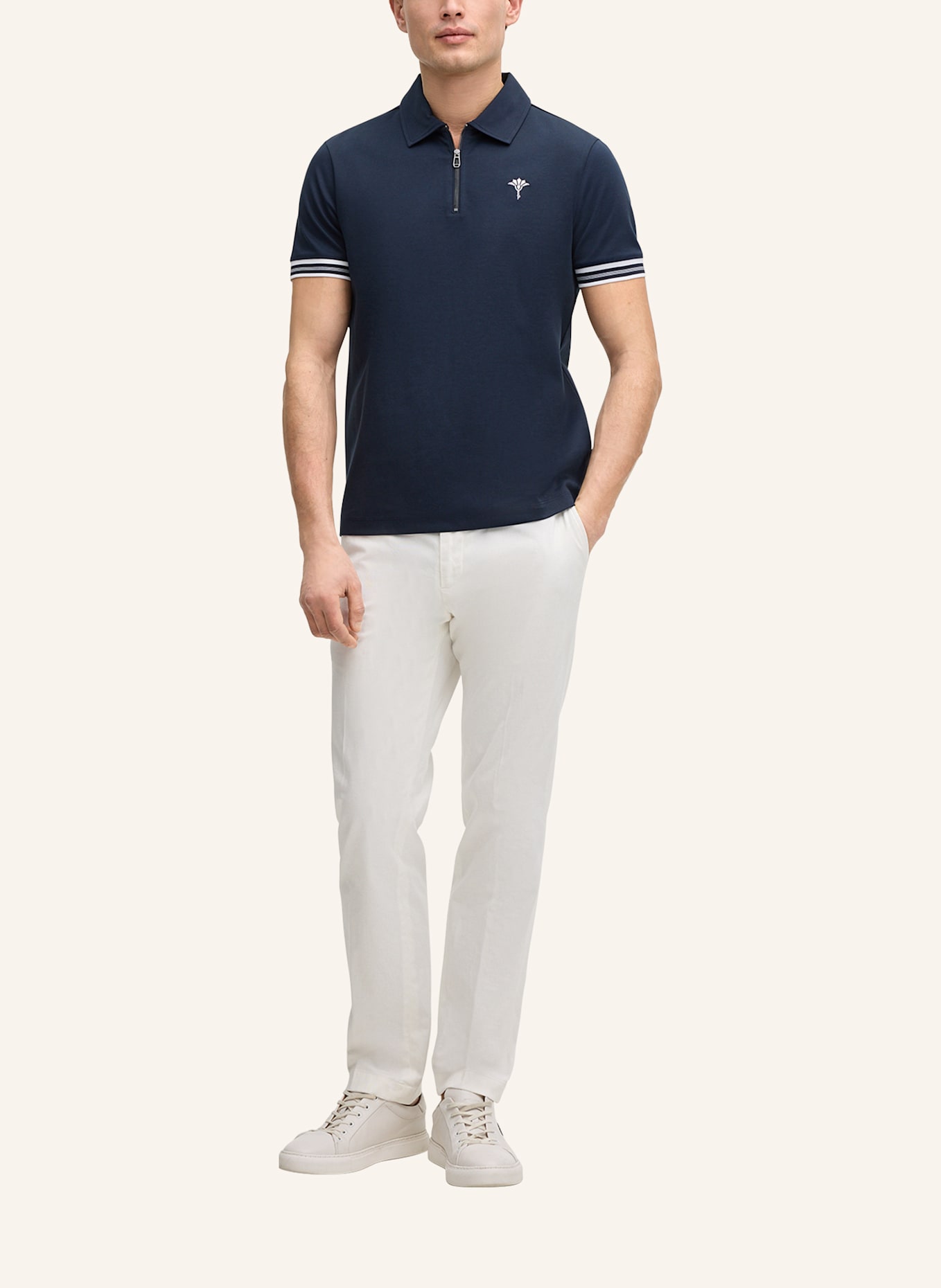 JOOP! Zip-Poloshirt: DUNKELBLAU
